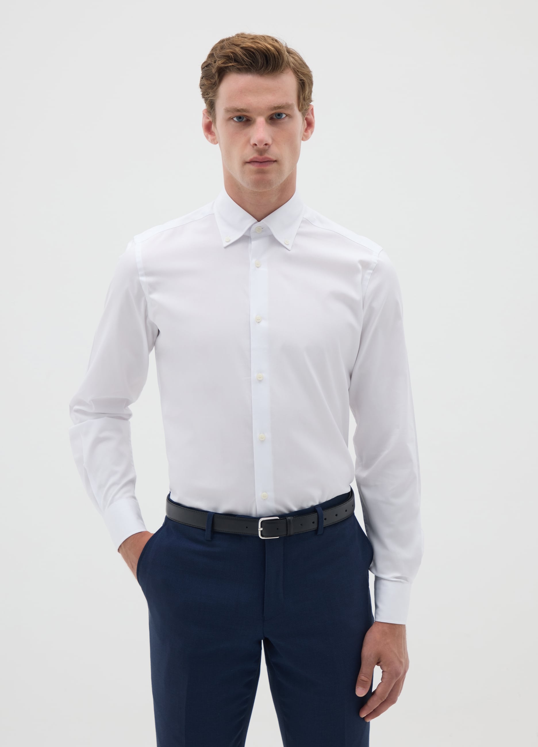 Camicia Slim In Cotone Button-down
