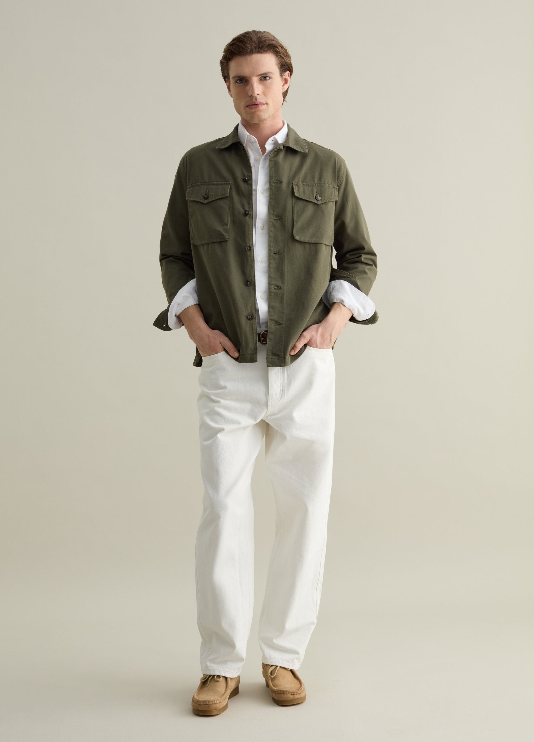 Shacket In Cotone Tinta Unita