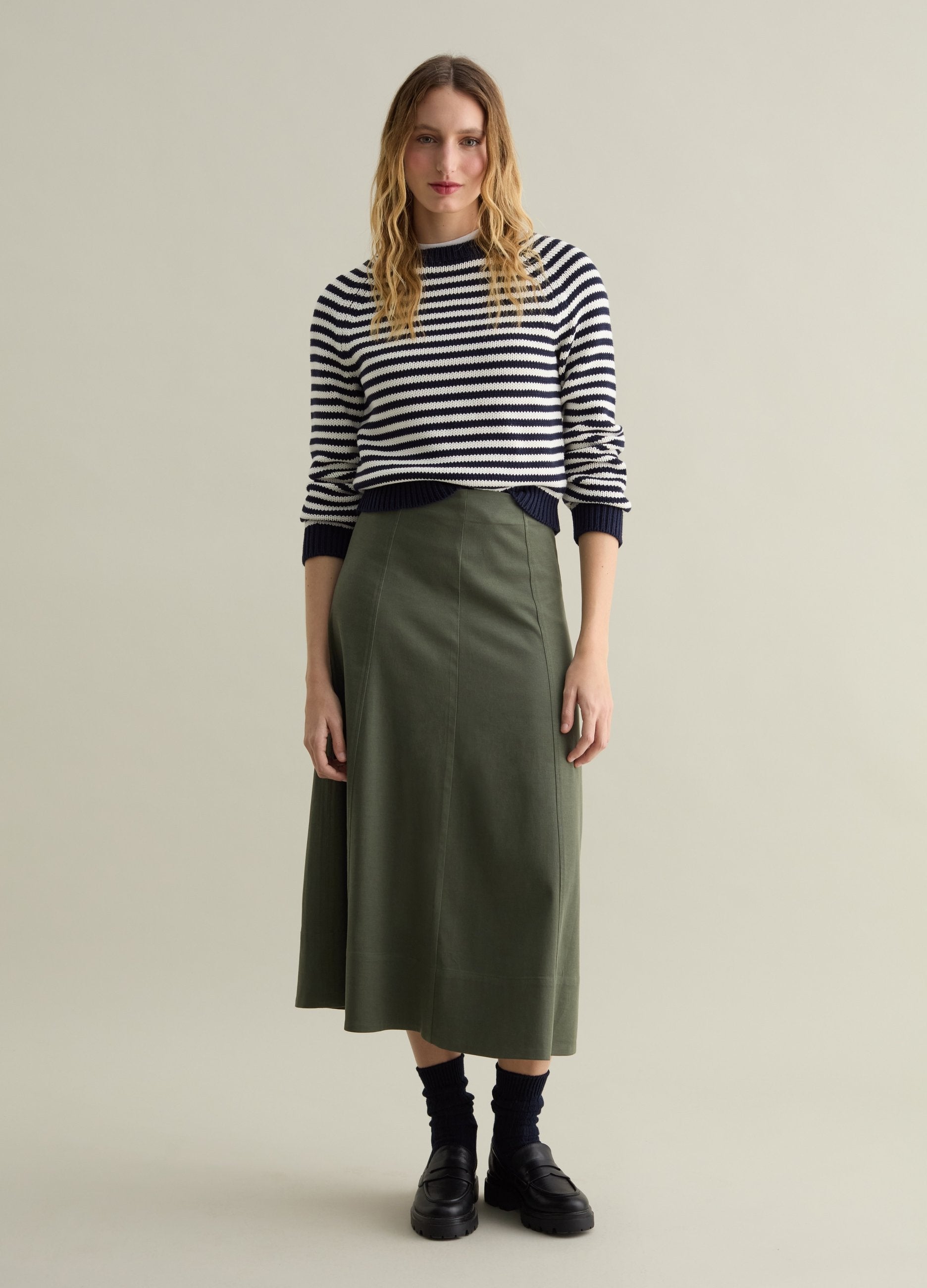 Pullover A Righe Con Maniche Raglan