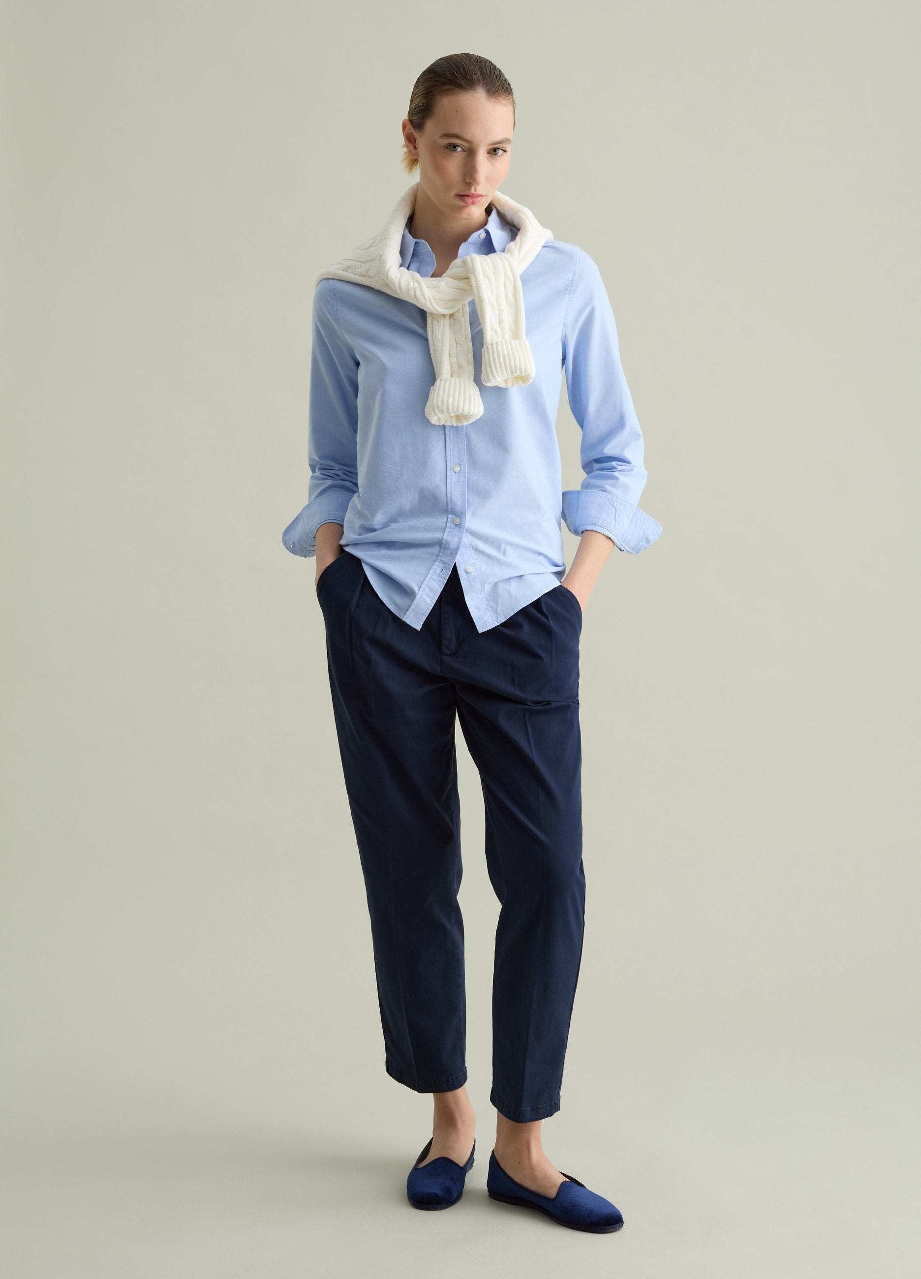 Pantaloni Chino In Cotone Stretch
