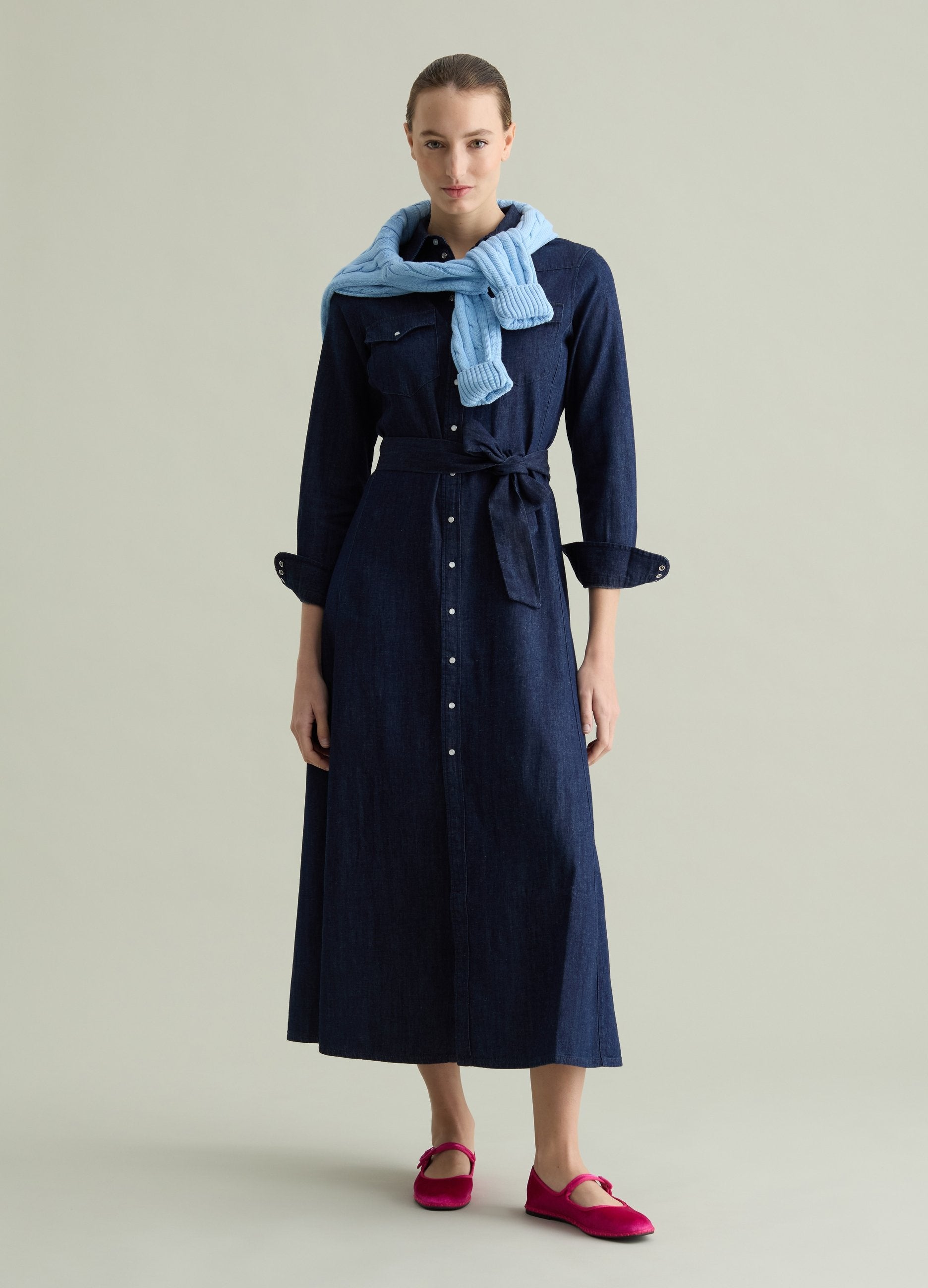 Abito Chemisier In Denim