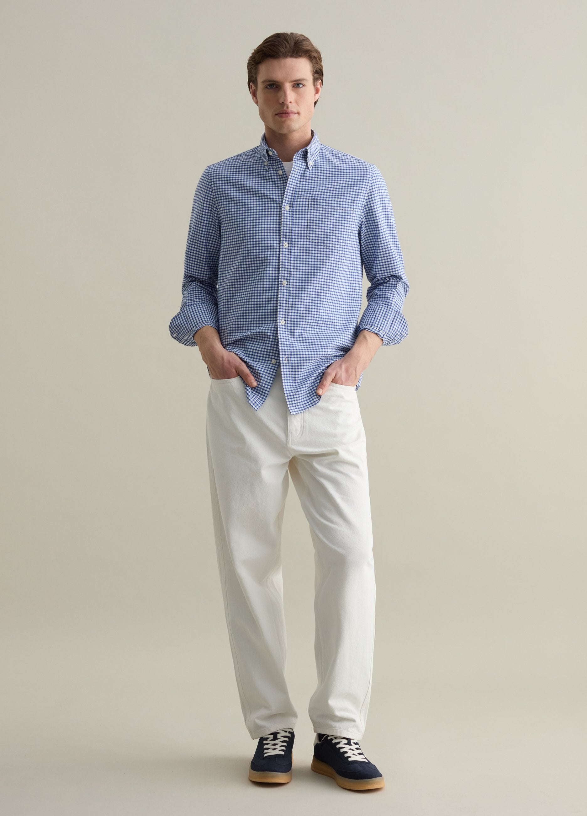 Camicia In Cotone Oxford A Quadretti