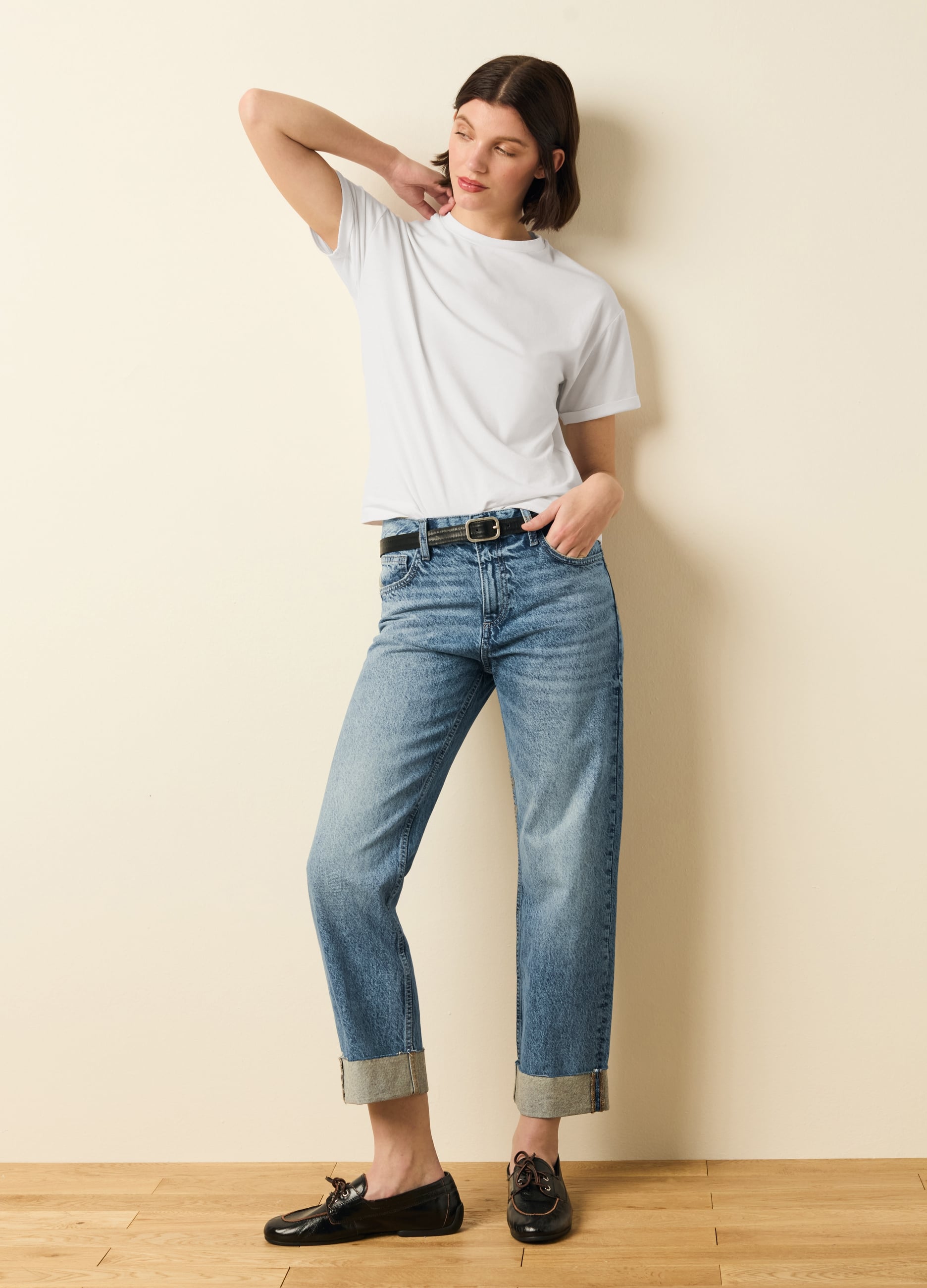 Jeans Ankle Fit Relaxed Con Risvolti