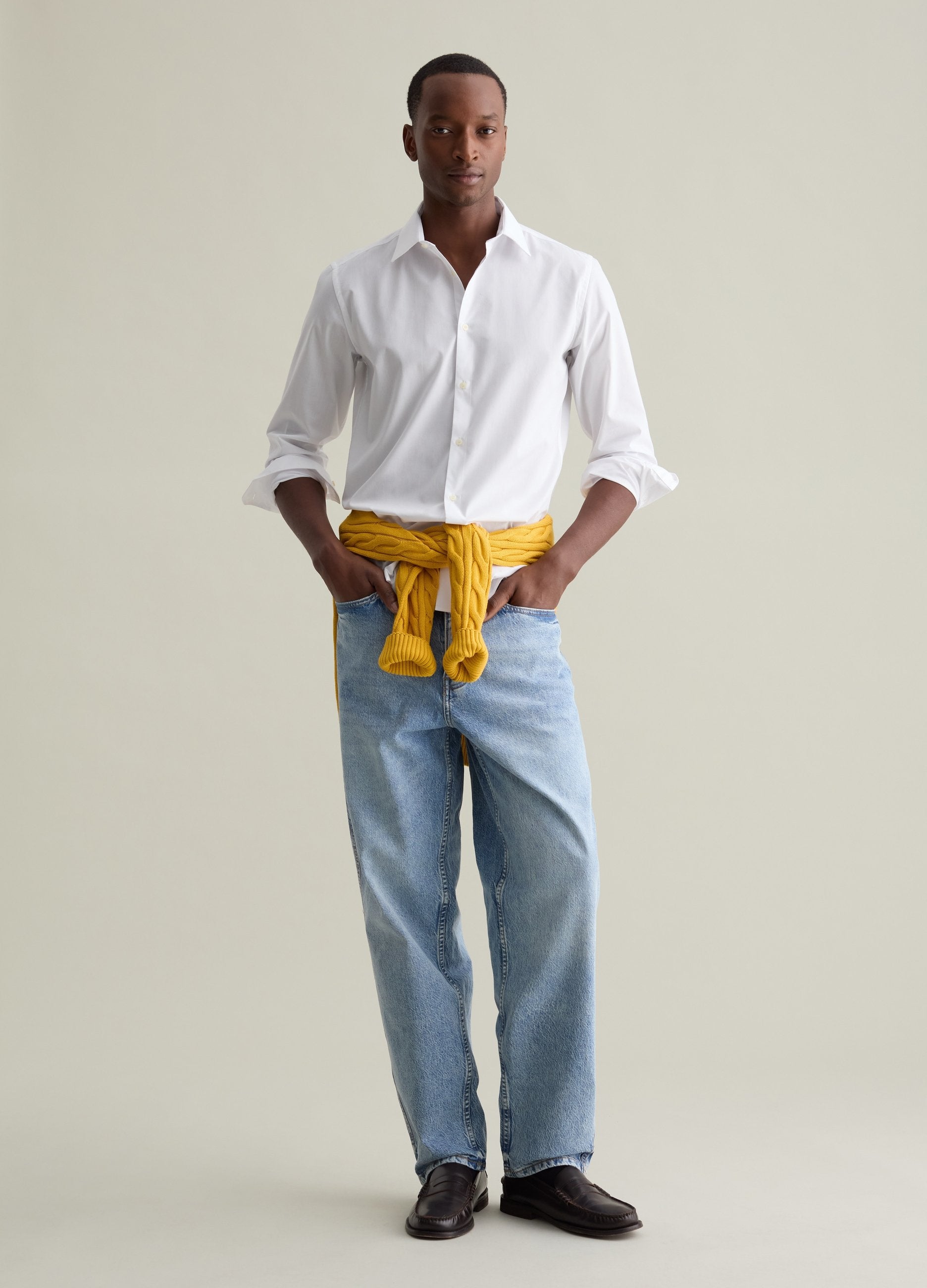 Jeans A Gamba Larga Cinque Tasche