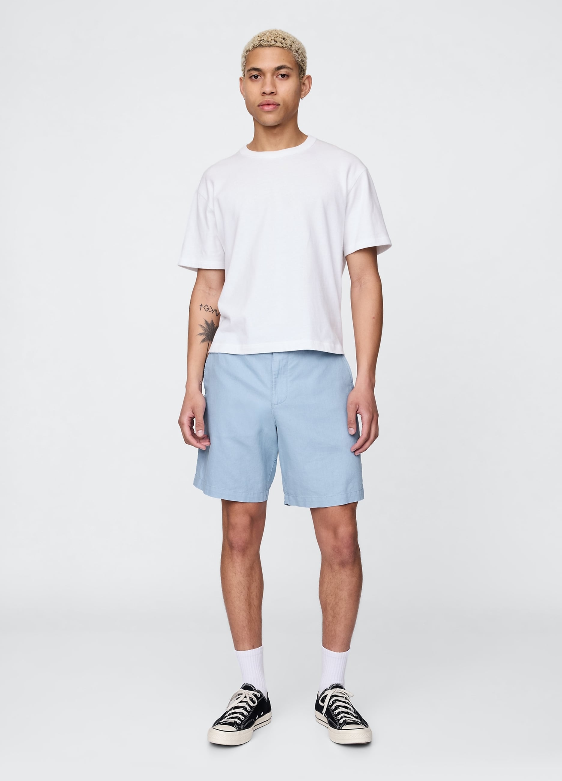 Pantaloncini In Lino E Cotone