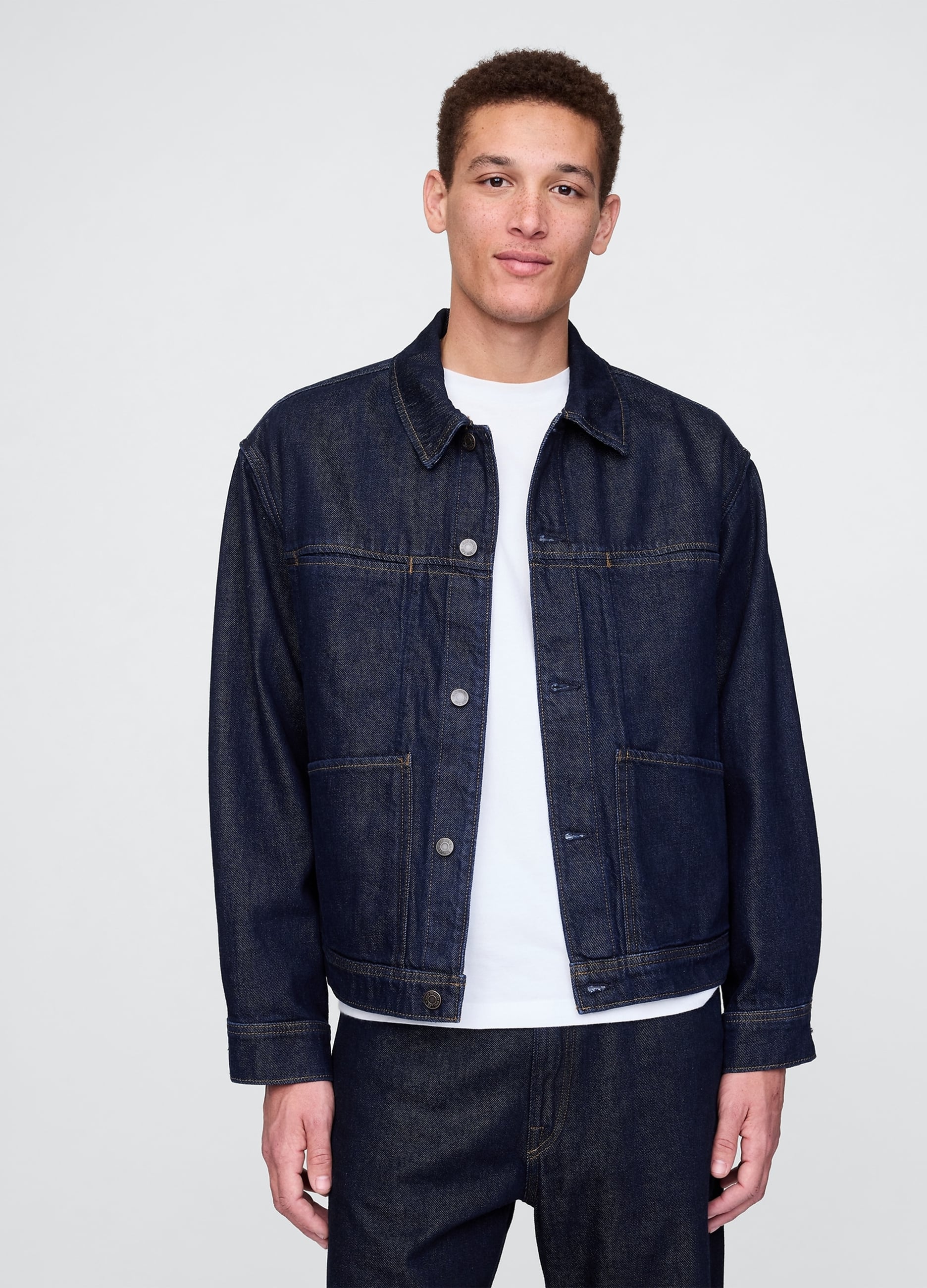 Giacca In Denim Con Bottoni