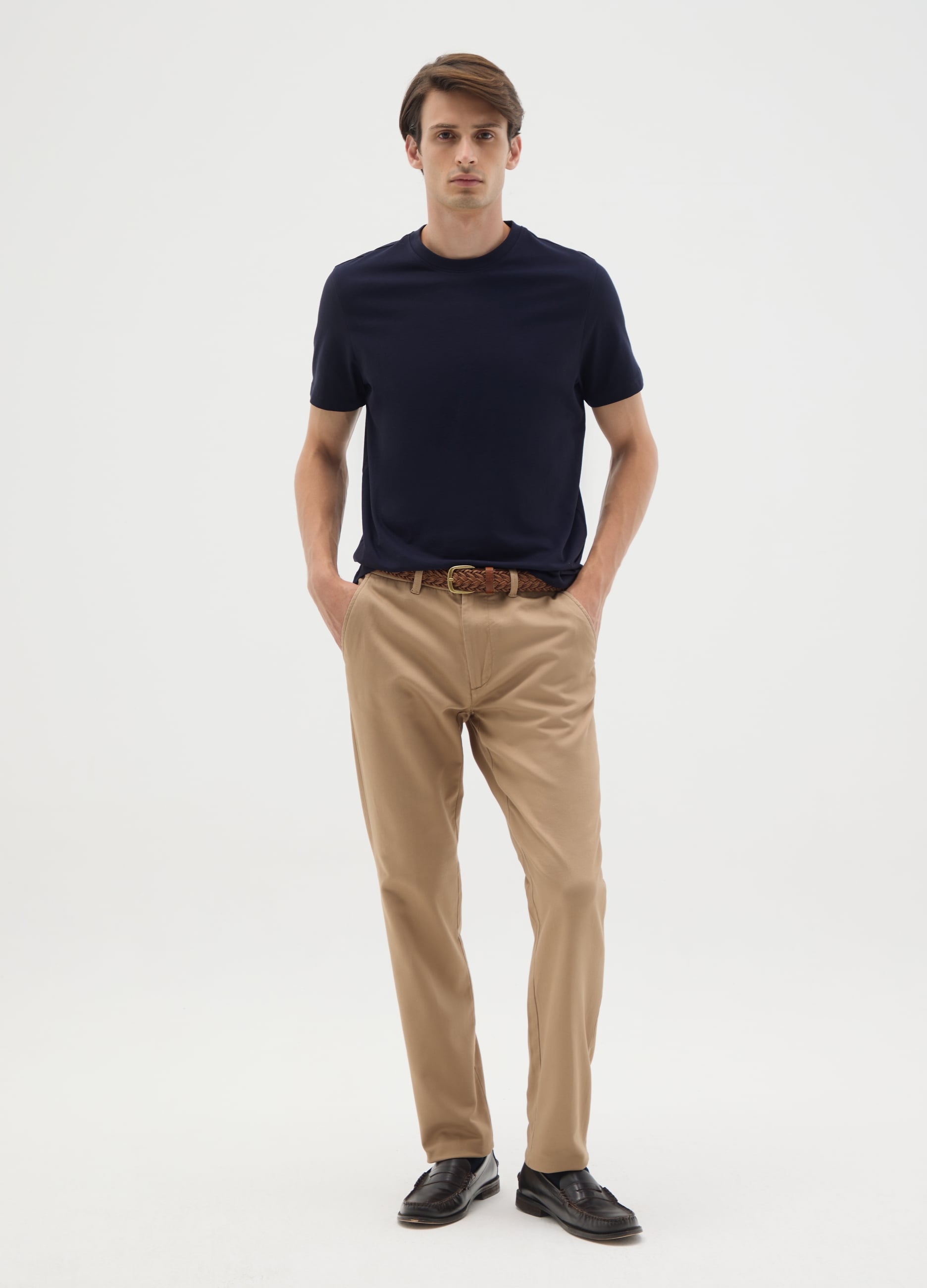 T-shirt Da Uomo In Puro Cotone Blu Regular Fit