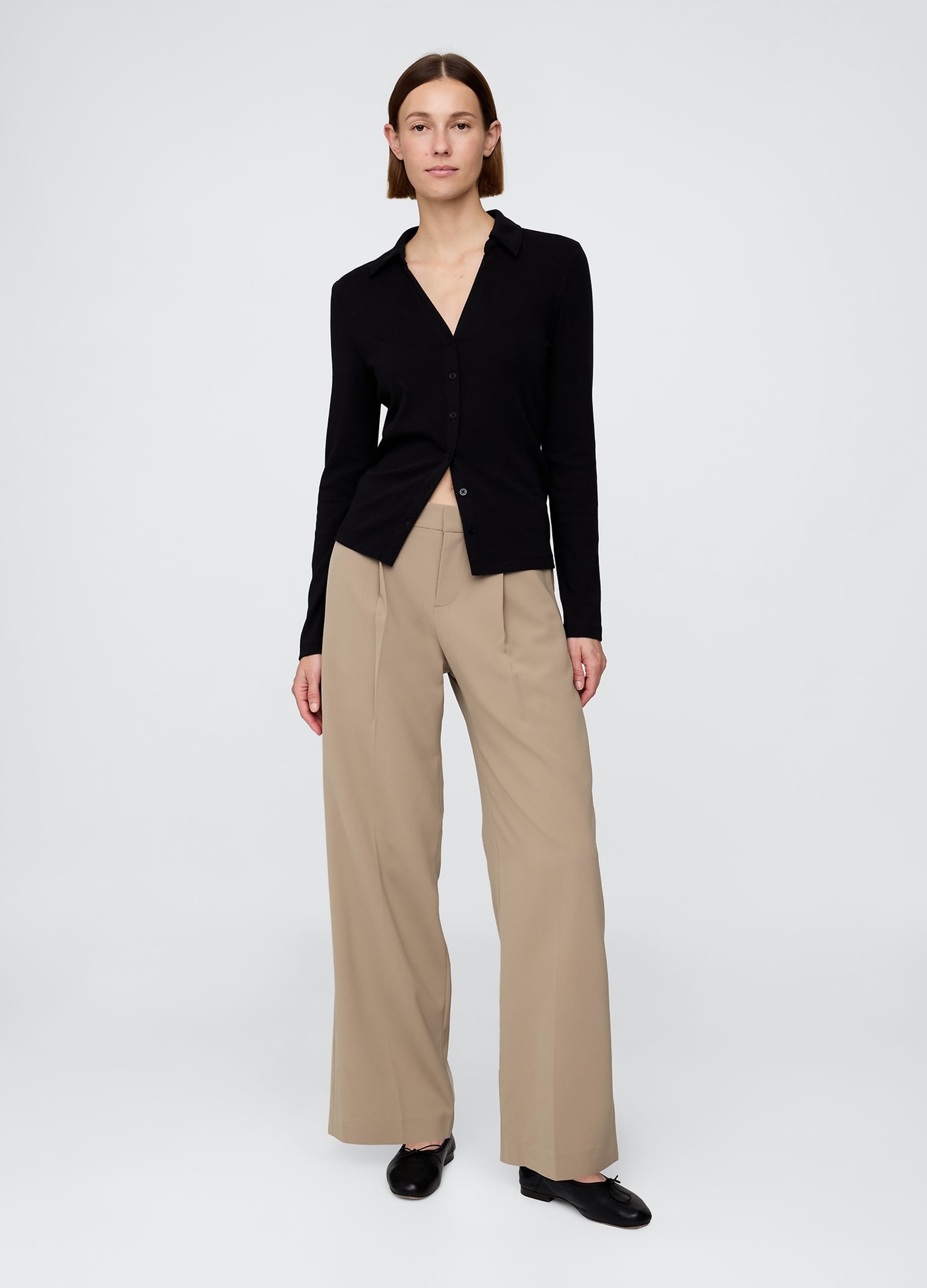 Pantaloni A Palazzo In Tessuto Elasticizzato