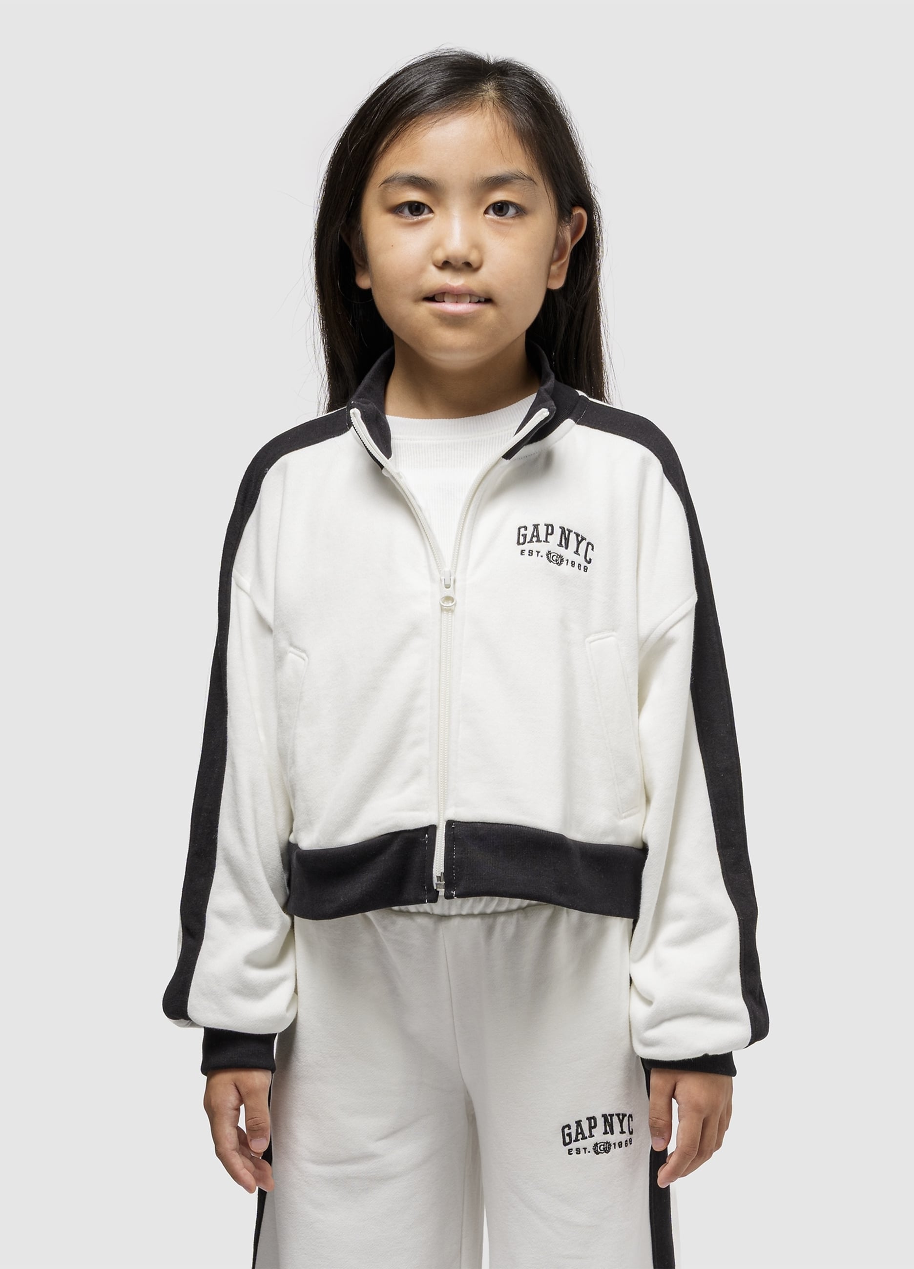 Felpa Con Zip E Logo Gap