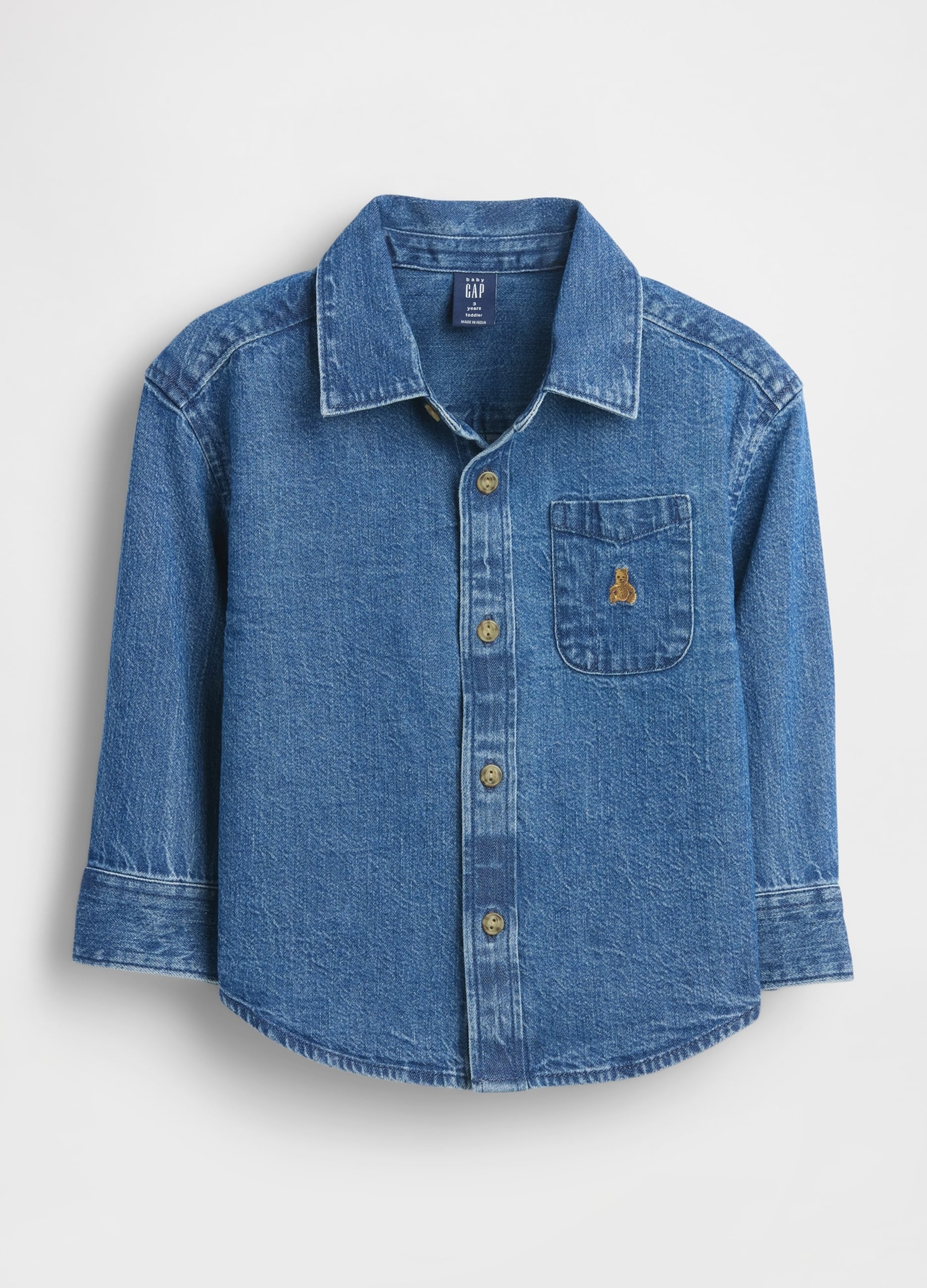 Camicia In Denim Con Maniche Lunghe