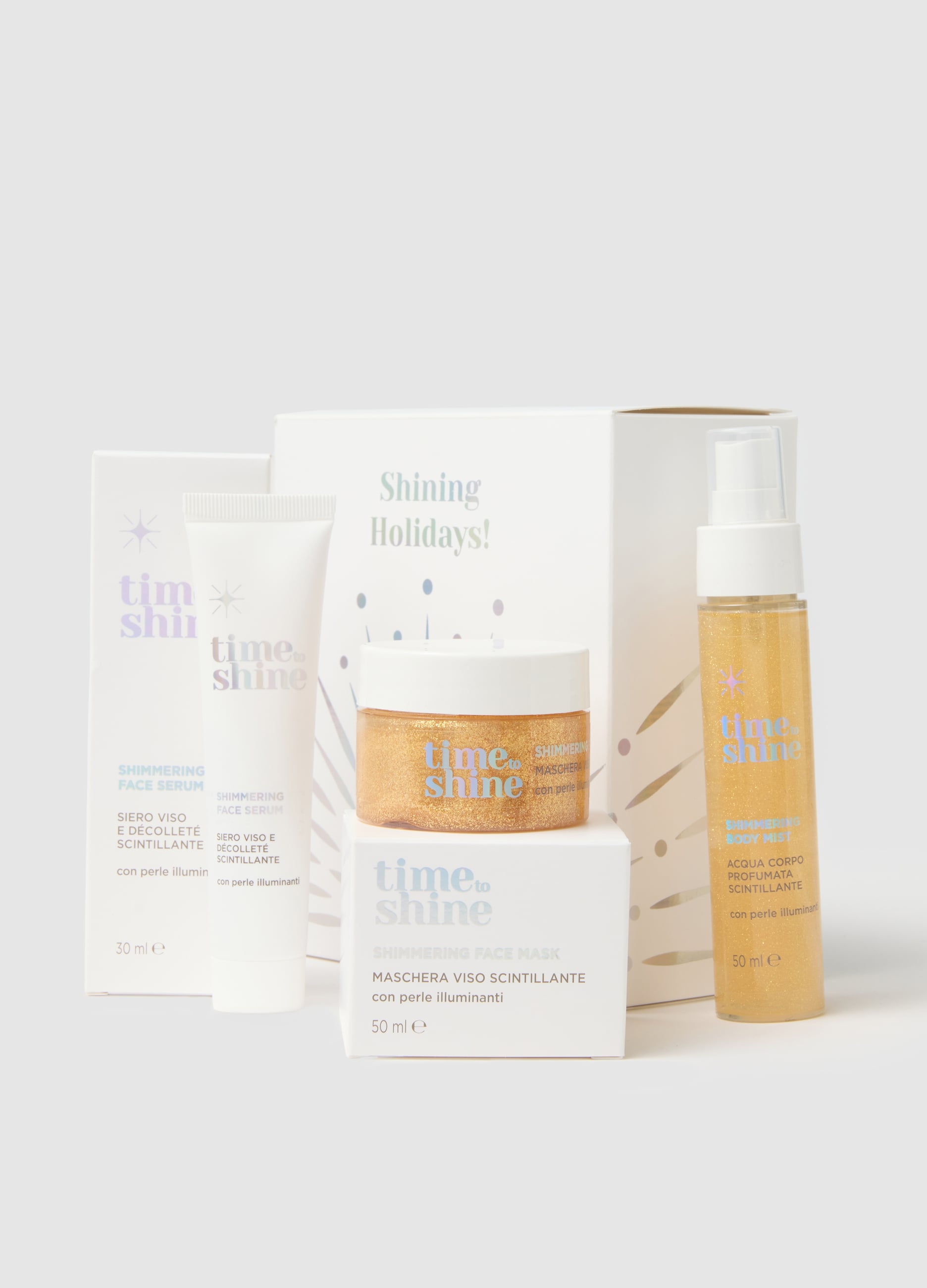 Time To Shine Kit Trio Gold (maschera + Siero + Body Mist)
