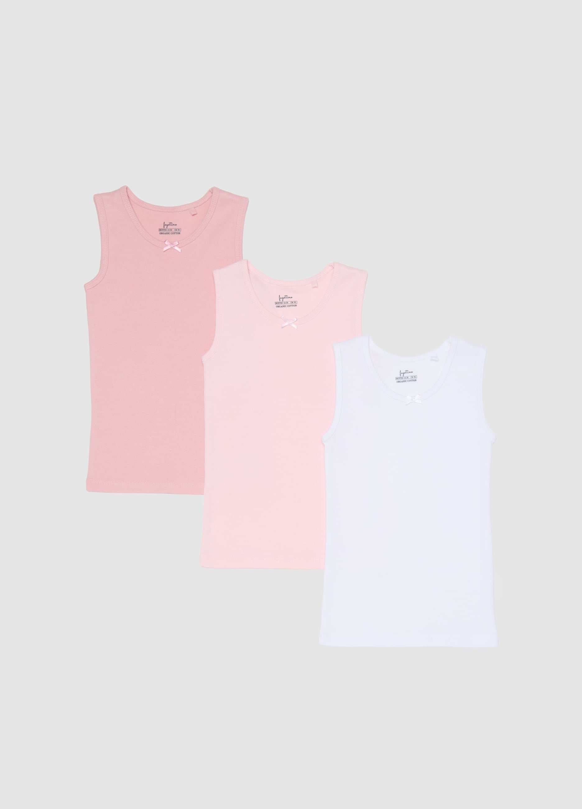 Tripack Canottiere Multicolor Da Neonato In Puro Cotone