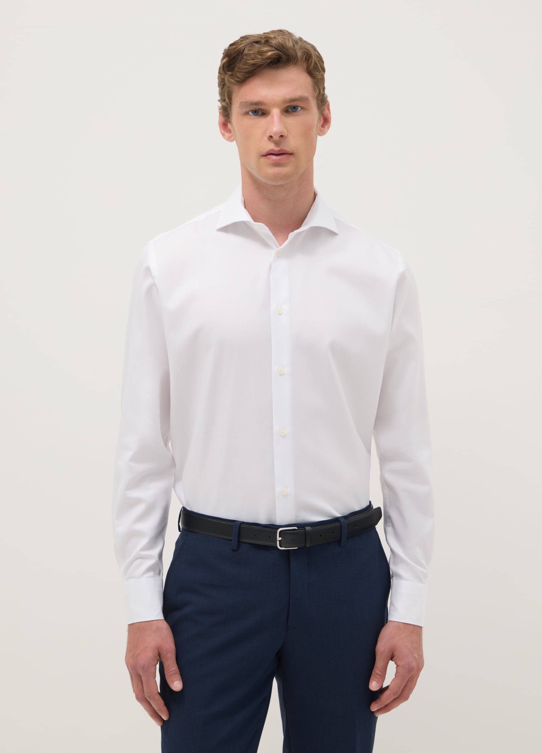 Camicia Bianca In Puro Cotone Easy Iron Regular Fit