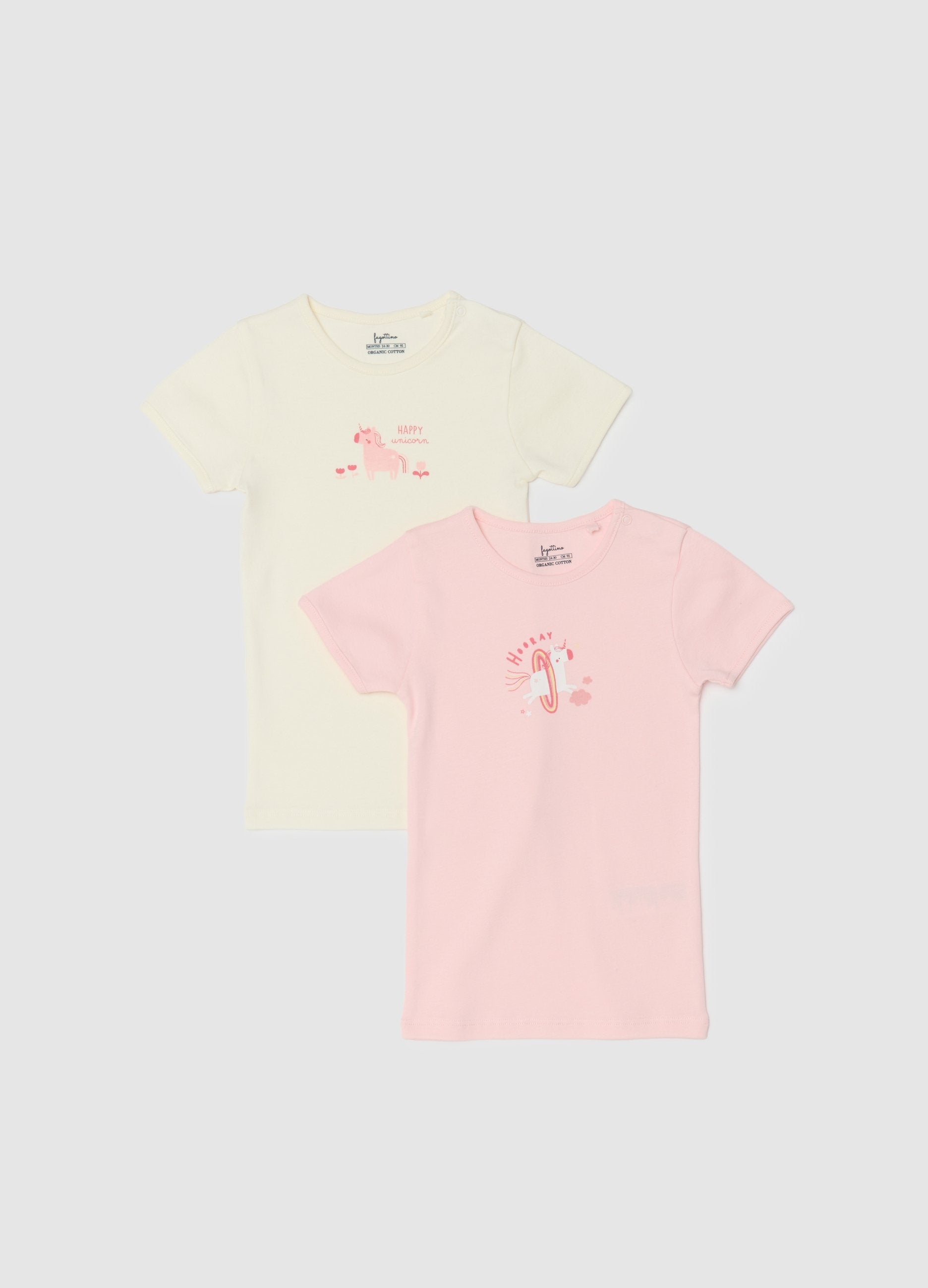 Bipack T-shirt Multicolor Da Neonata In Puro Cotone Regular Fit
