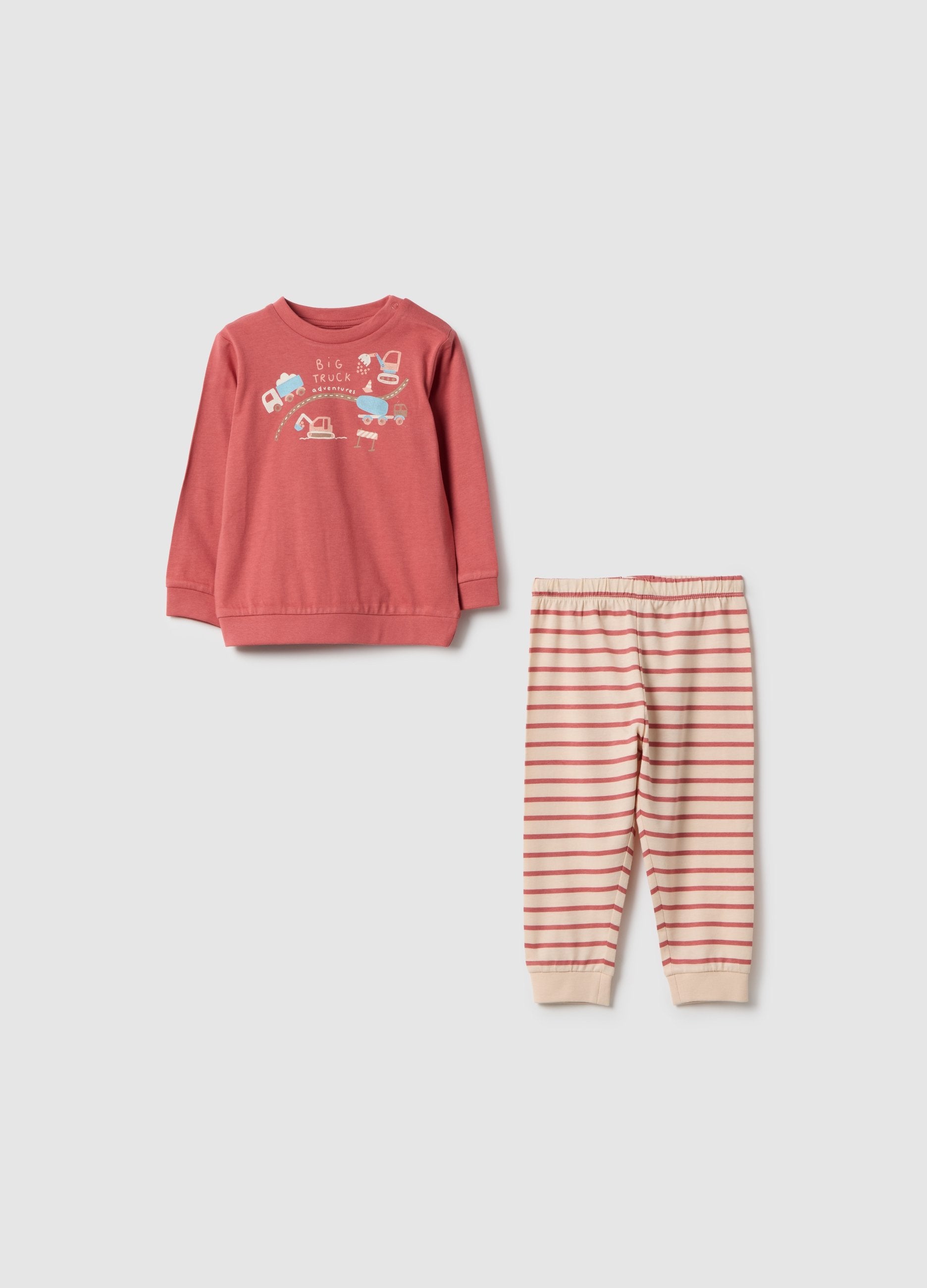 Pigiama A Righe Multicolor Da Neonato In Puro Cotone Regular Fit