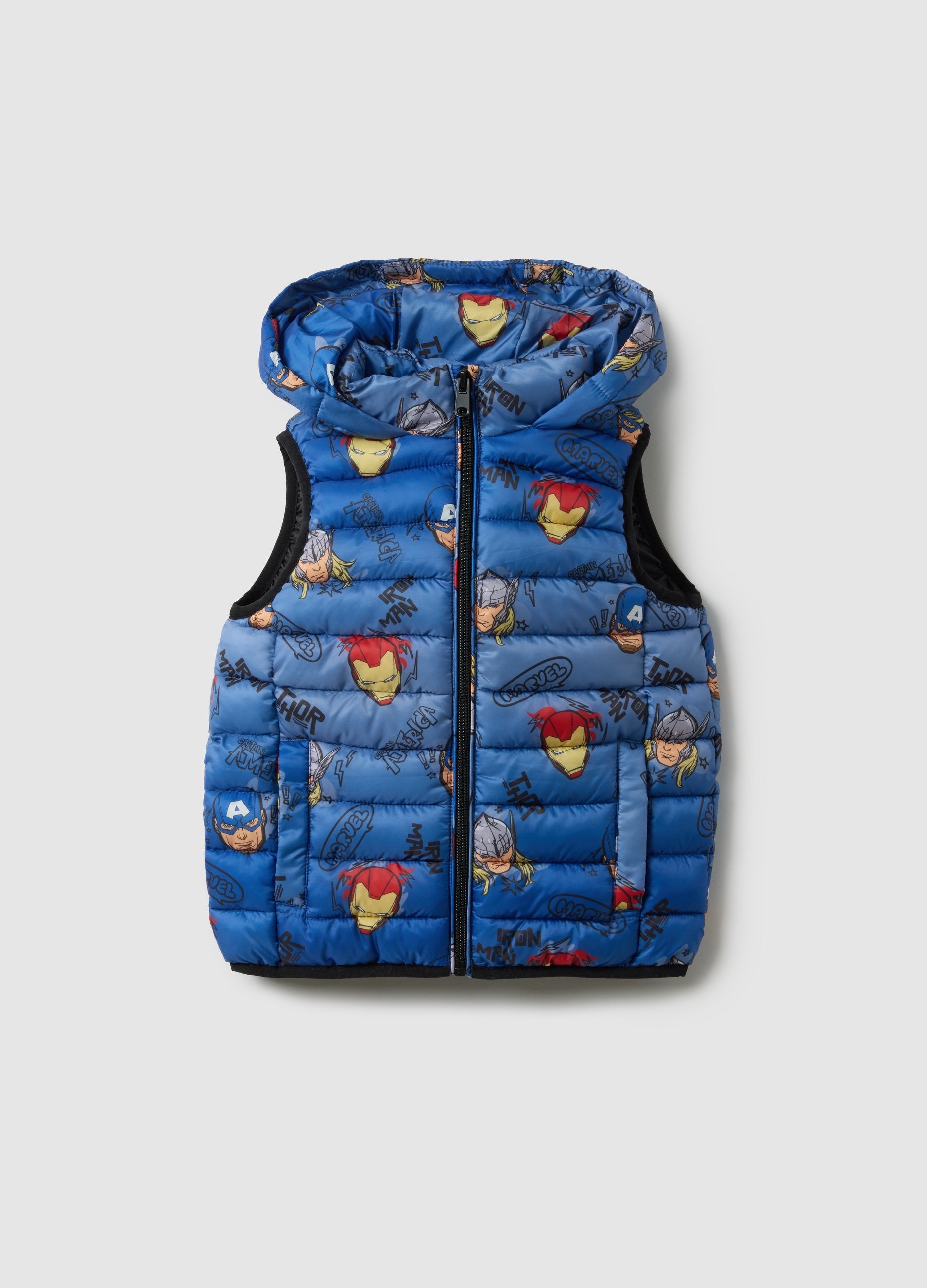 Gilet Imbottito Multicolor Da Bambino Regular Fit Con Stampe E Zip
