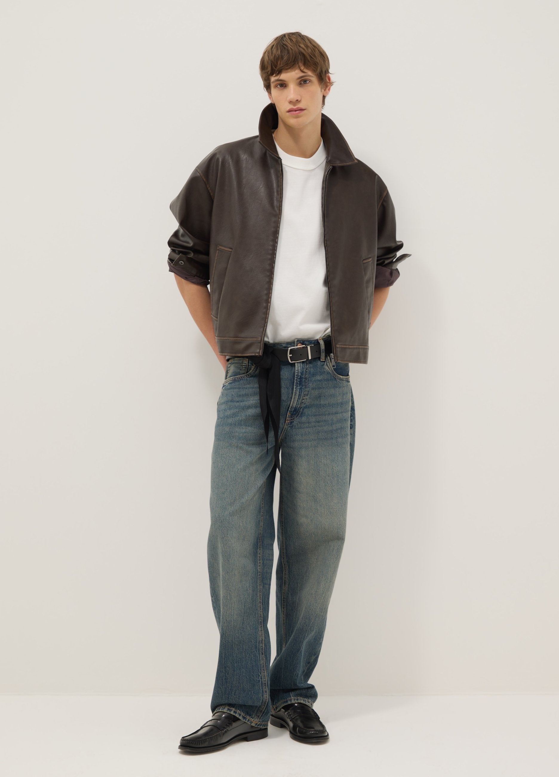 Jeans Baggy Blu In Puro Cotone