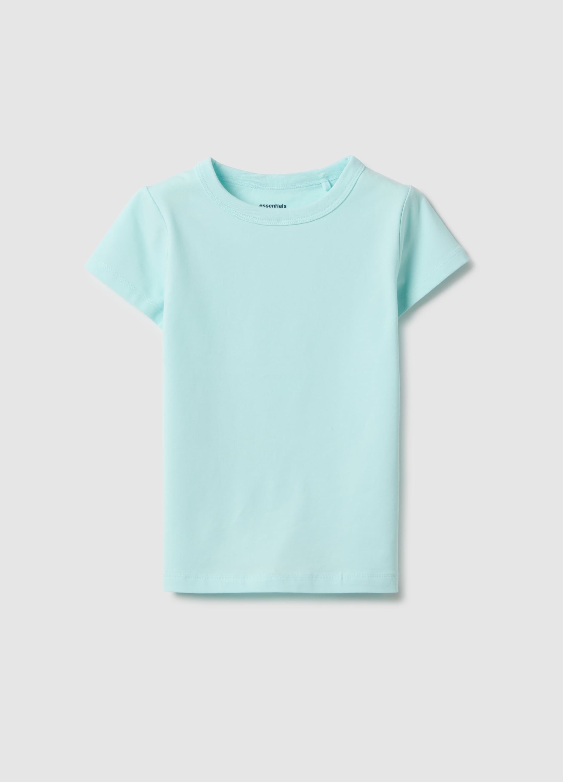 T-shirt Azzurra Da Bambina In Misto Cotone Regular Fit