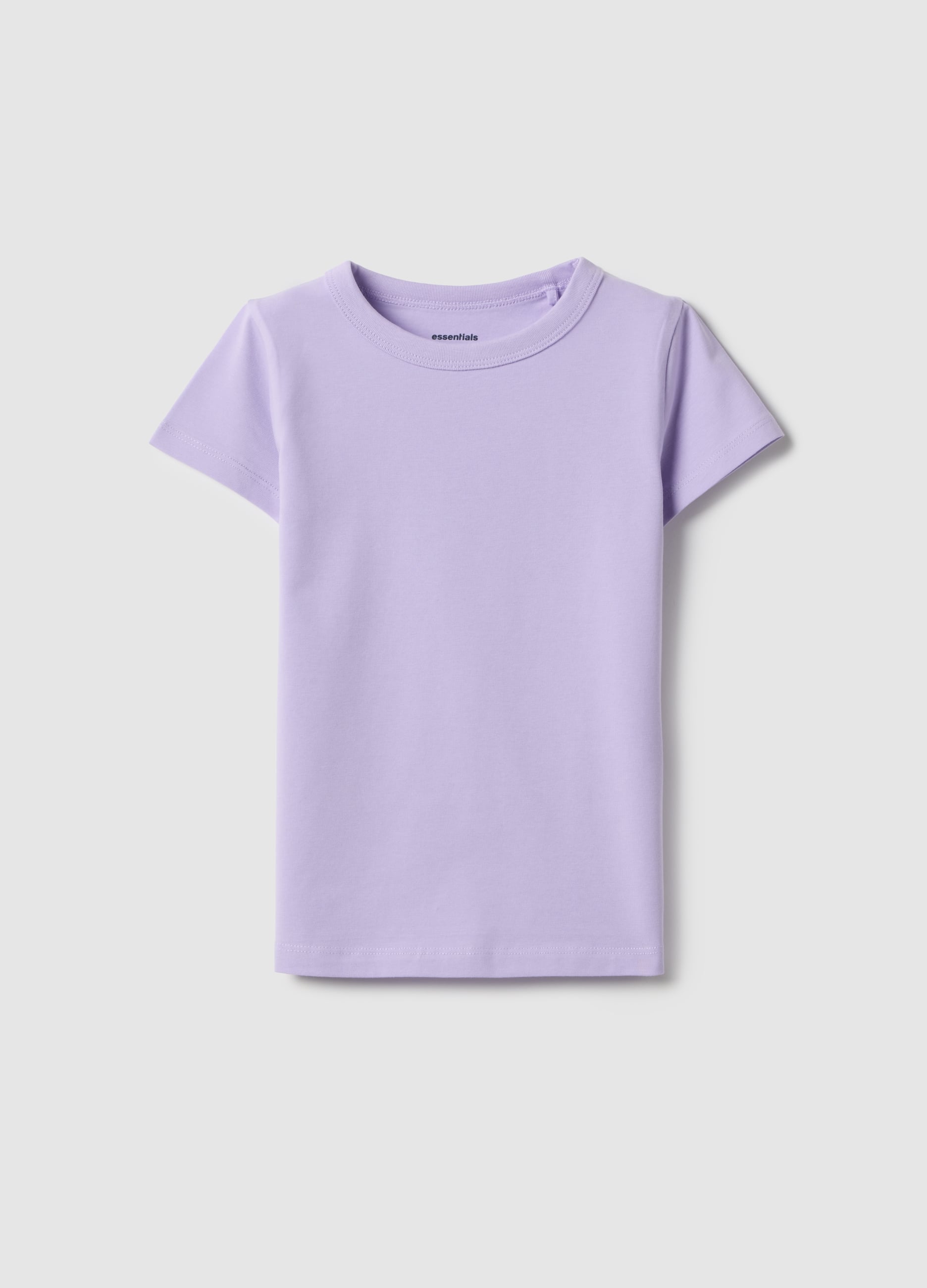 T-shirt Viola Da Bambina In Misto Cotone Regular Fit