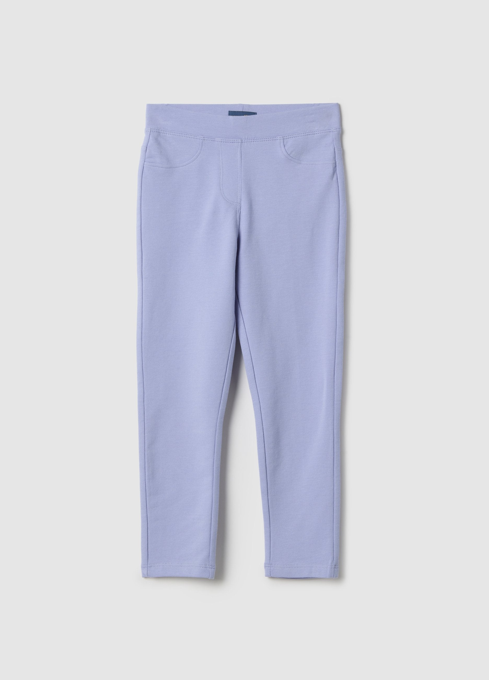 Treggings In Cotone Elasticizzato Viola Da Bambina Slim Fit