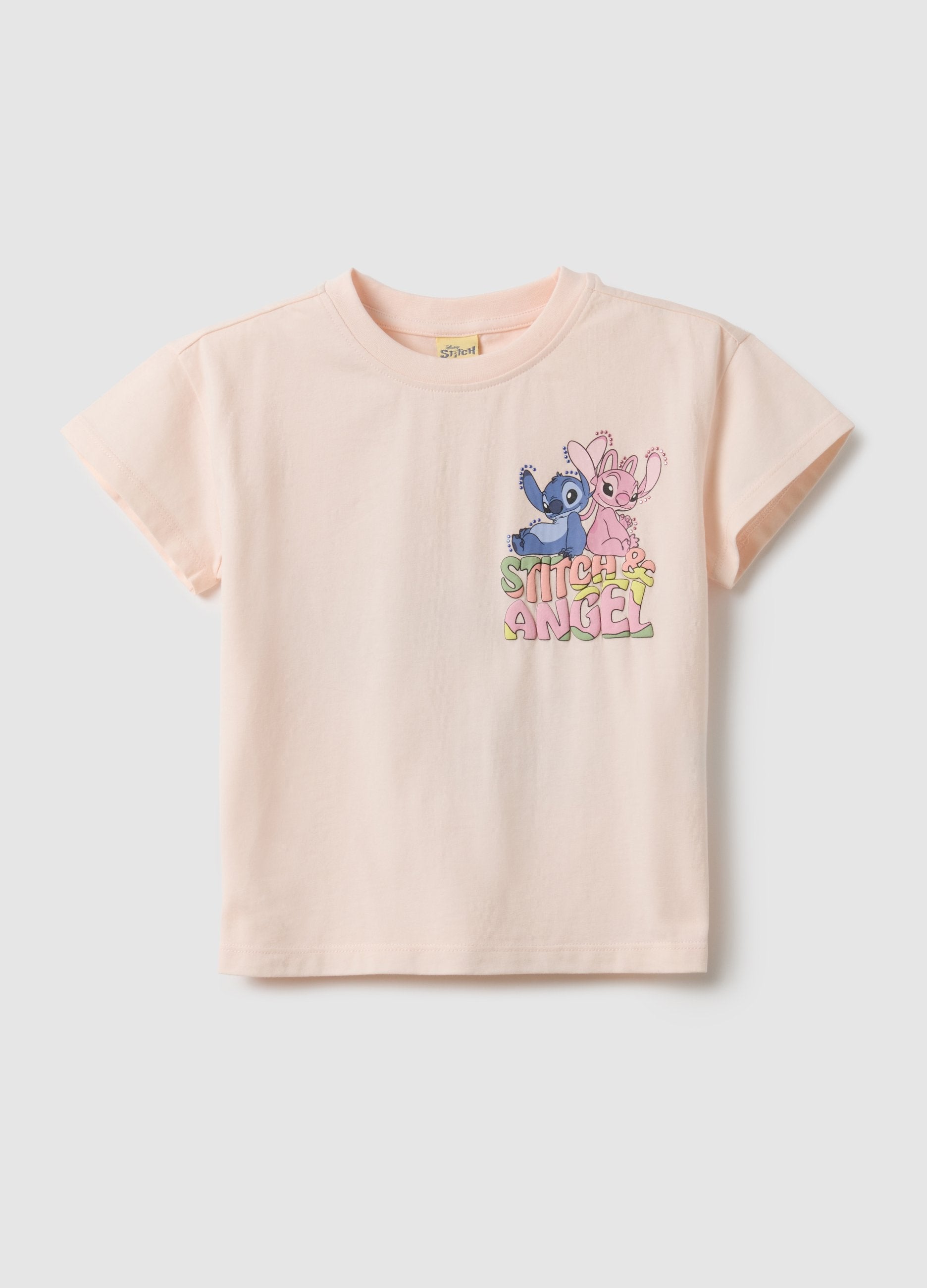 T-shirt Rosa Da Bambina In Cotone Elasticizzato Regular Fit Con Stampa
