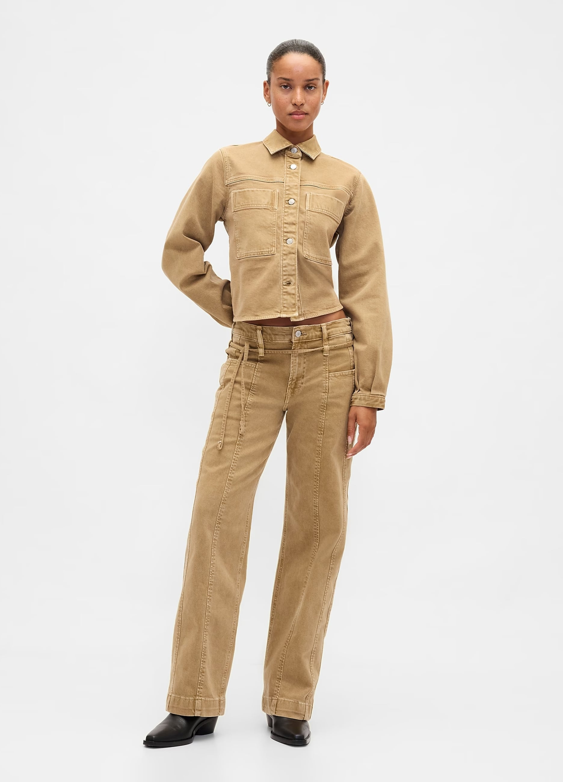 Jeans Wide Leg In Cotone Elasticizzato