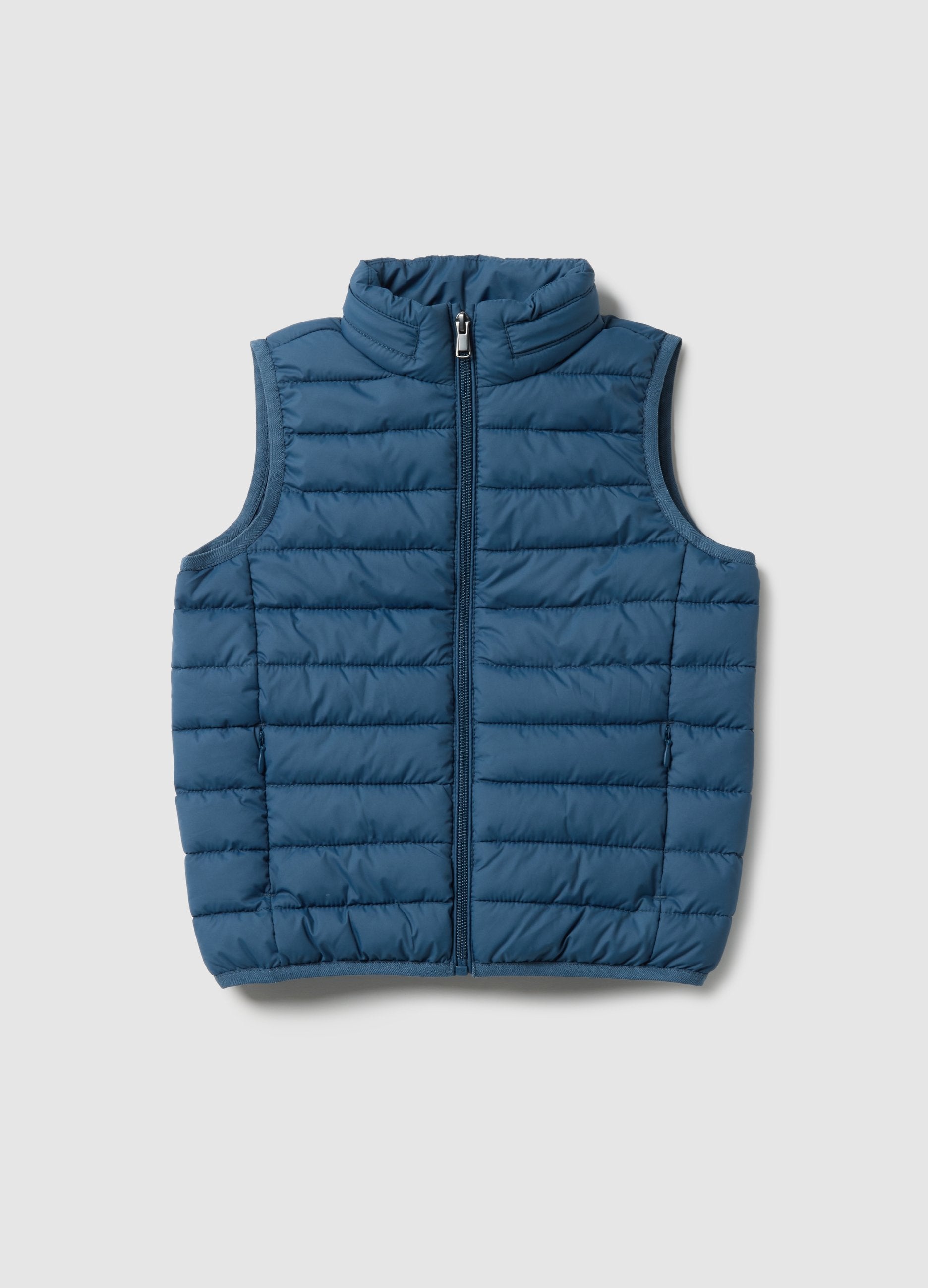 Gilet Ultralight Imbottito Blu Da Bambino Regular Fit Water Repellent Con Zip