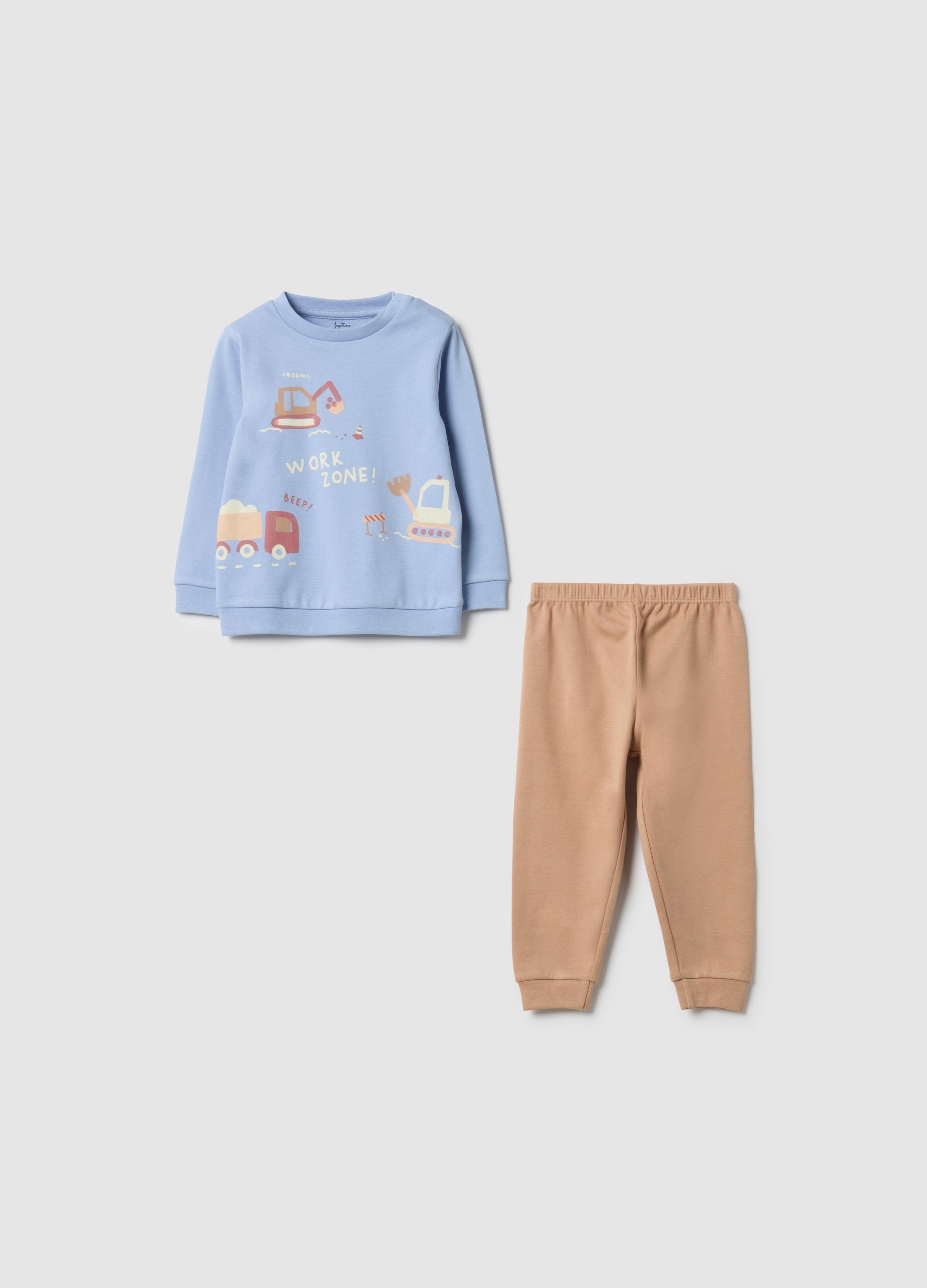 Pigiama In Puro Cotone Multicolor Da Neonato Regular Fit Con Stampa