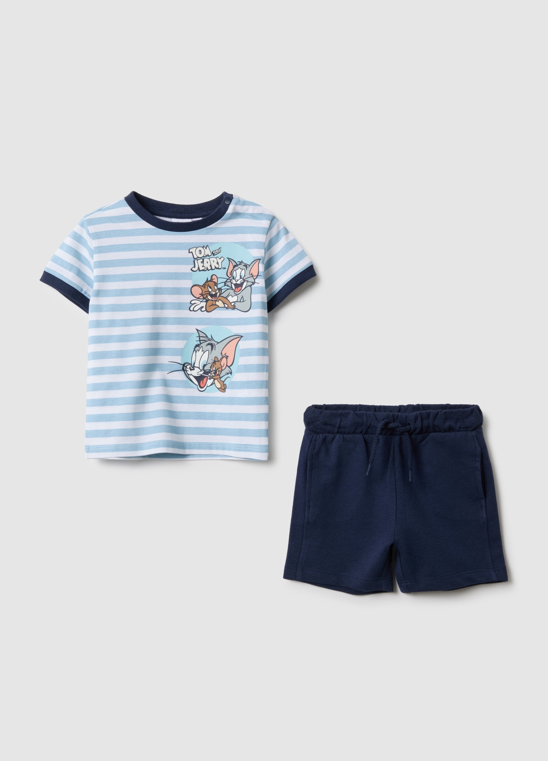 Completo Jogging In Puro Cotone Multicolor Per Bimbi Di Tom E Jerry