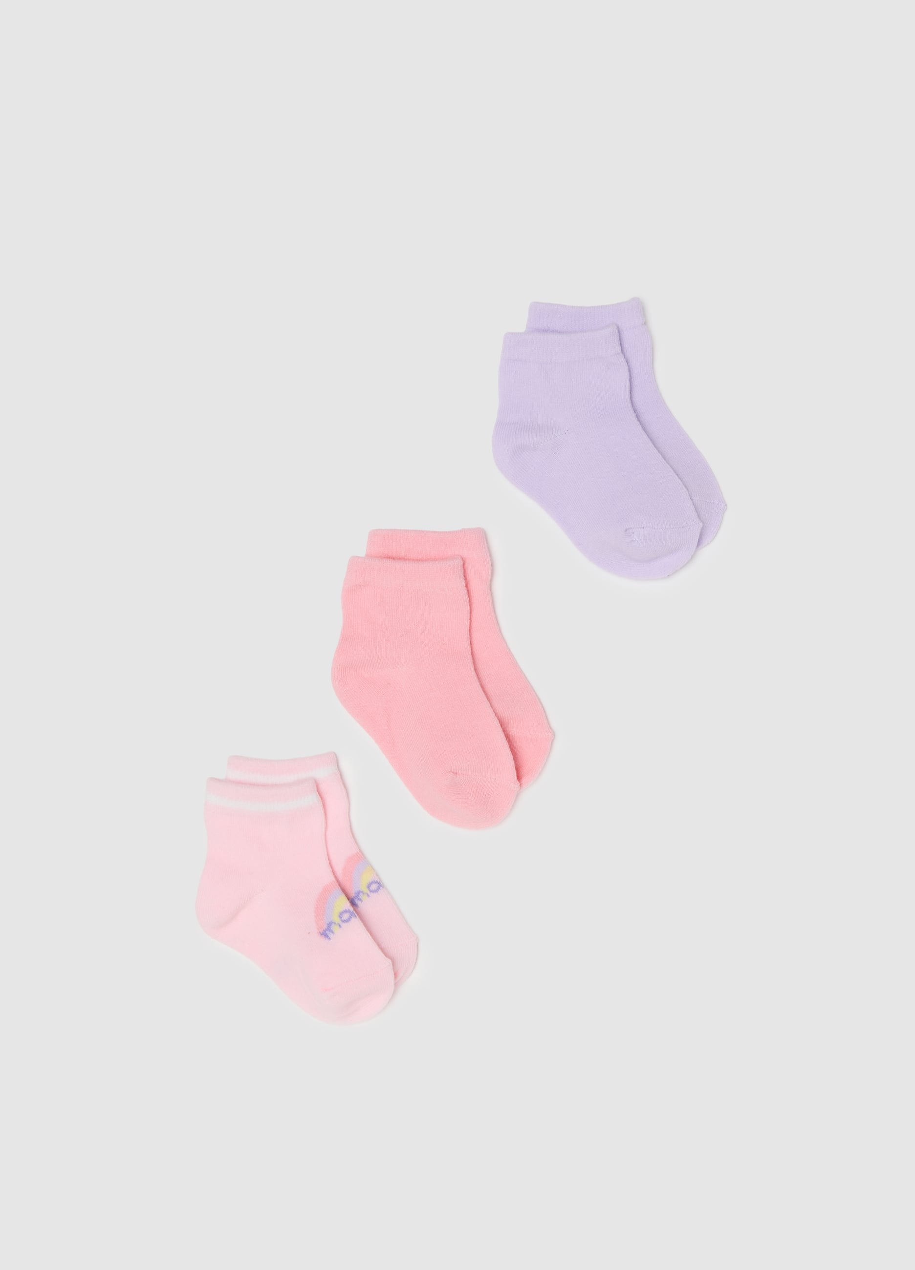 Tripack Calze Corte In Misto Cotone Multicolor Da Neonata Regular Fit