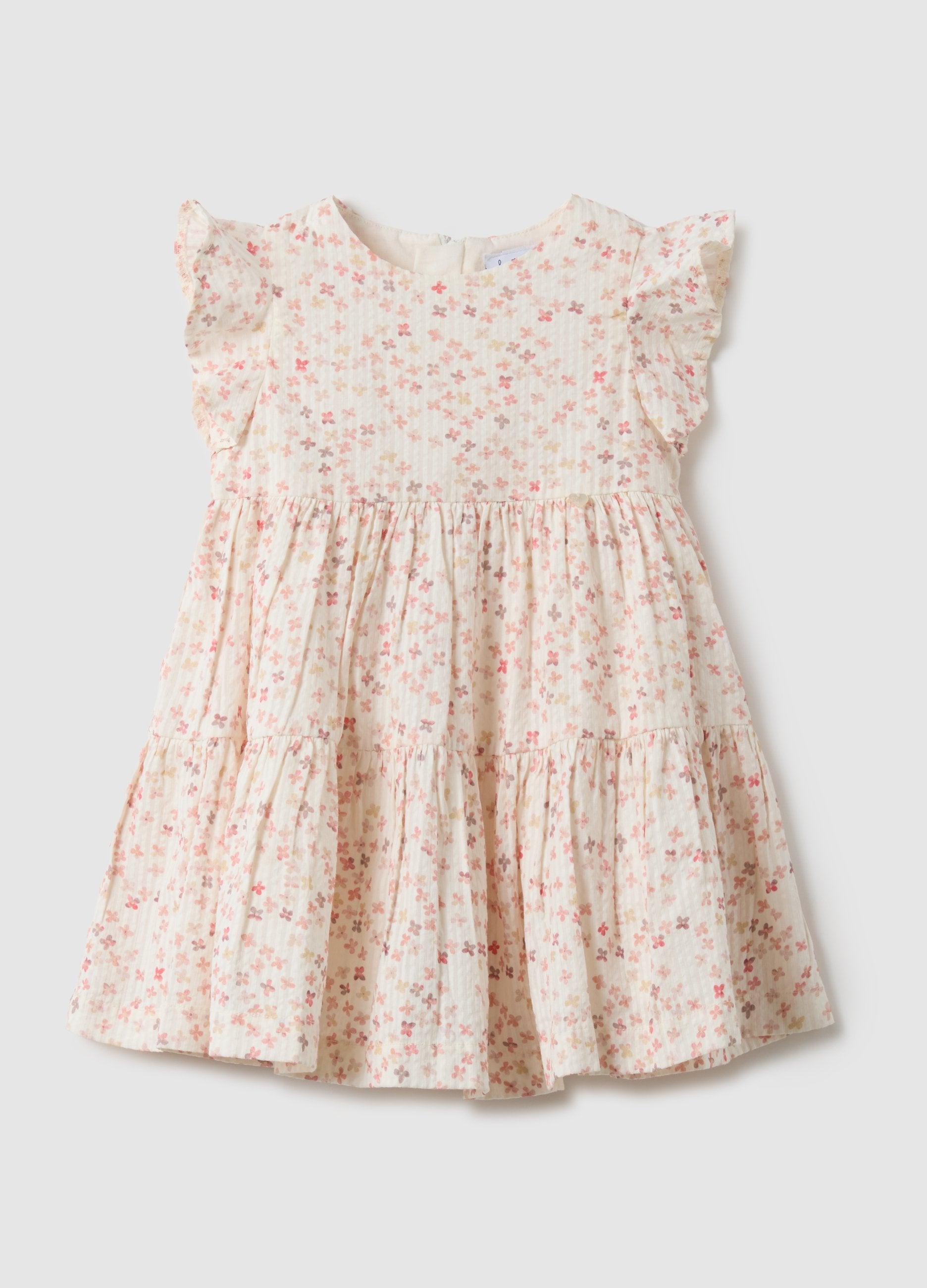 Vestito In Puro Cotone Multicolor Da Bimba Regular Fit Con Fiori