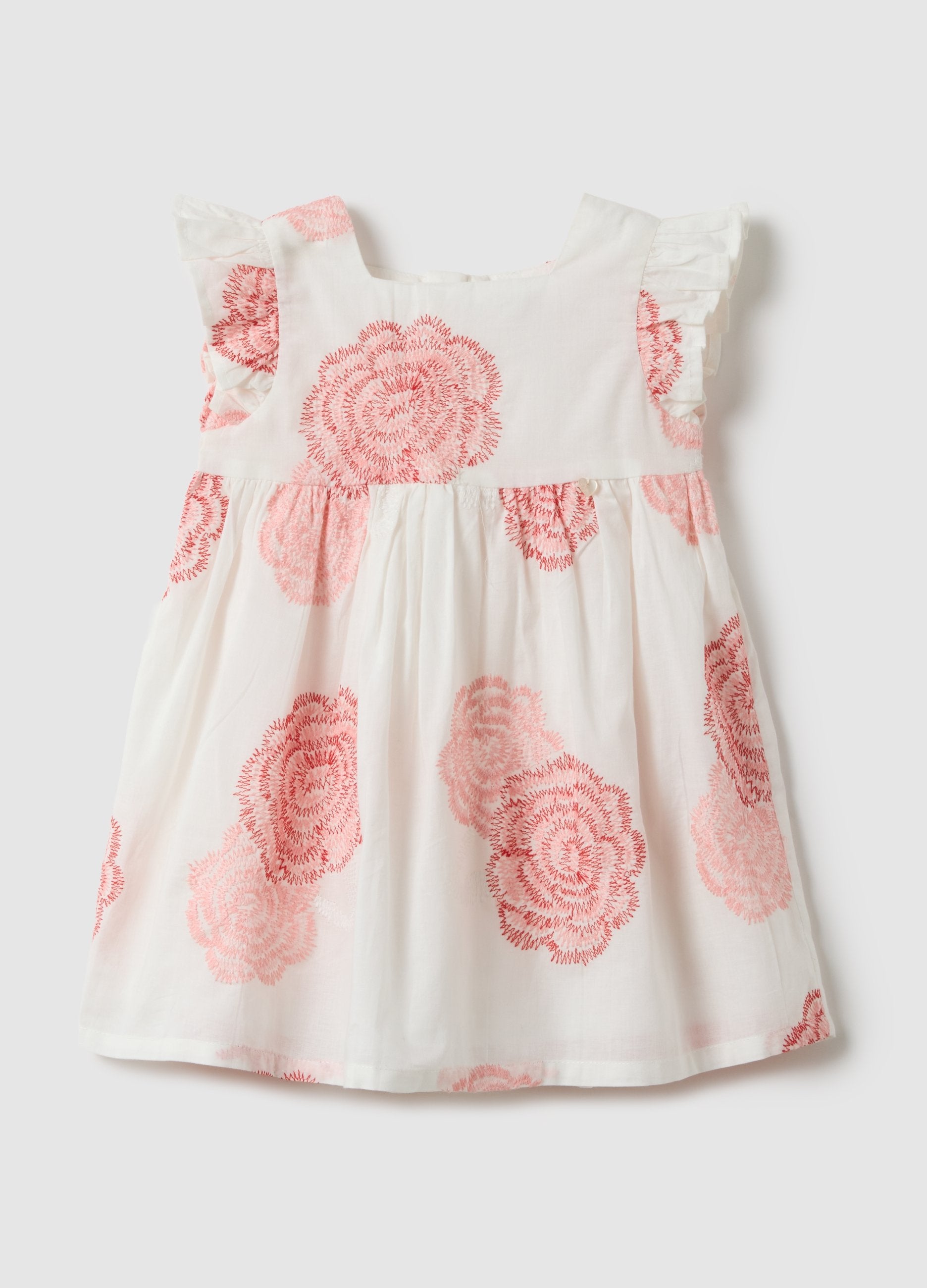 Vestito In Puro Cotone Multicolor Da Bimba Regular Fit Con Fiori