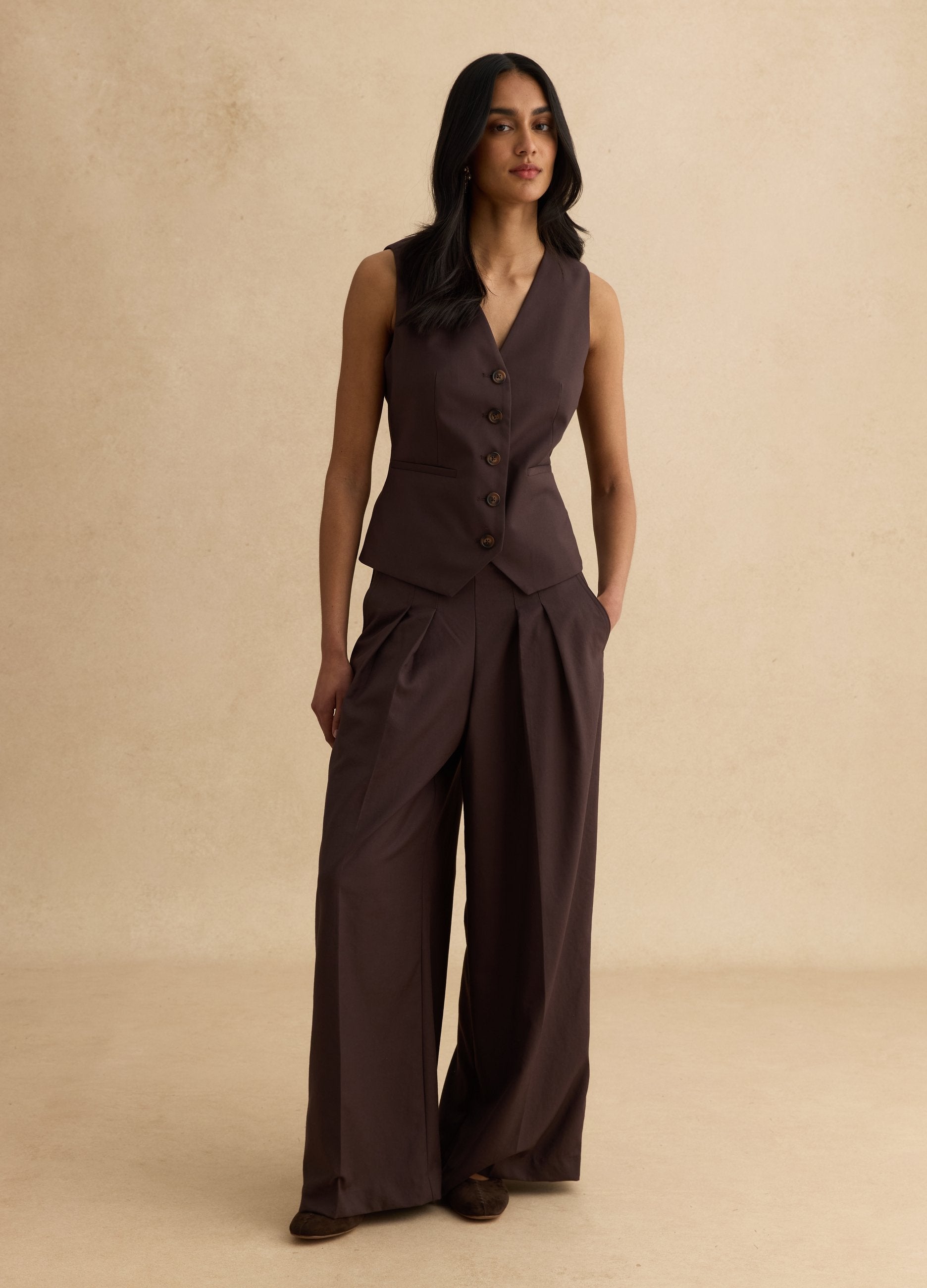 Pantaloni Marroni Wide Leg
