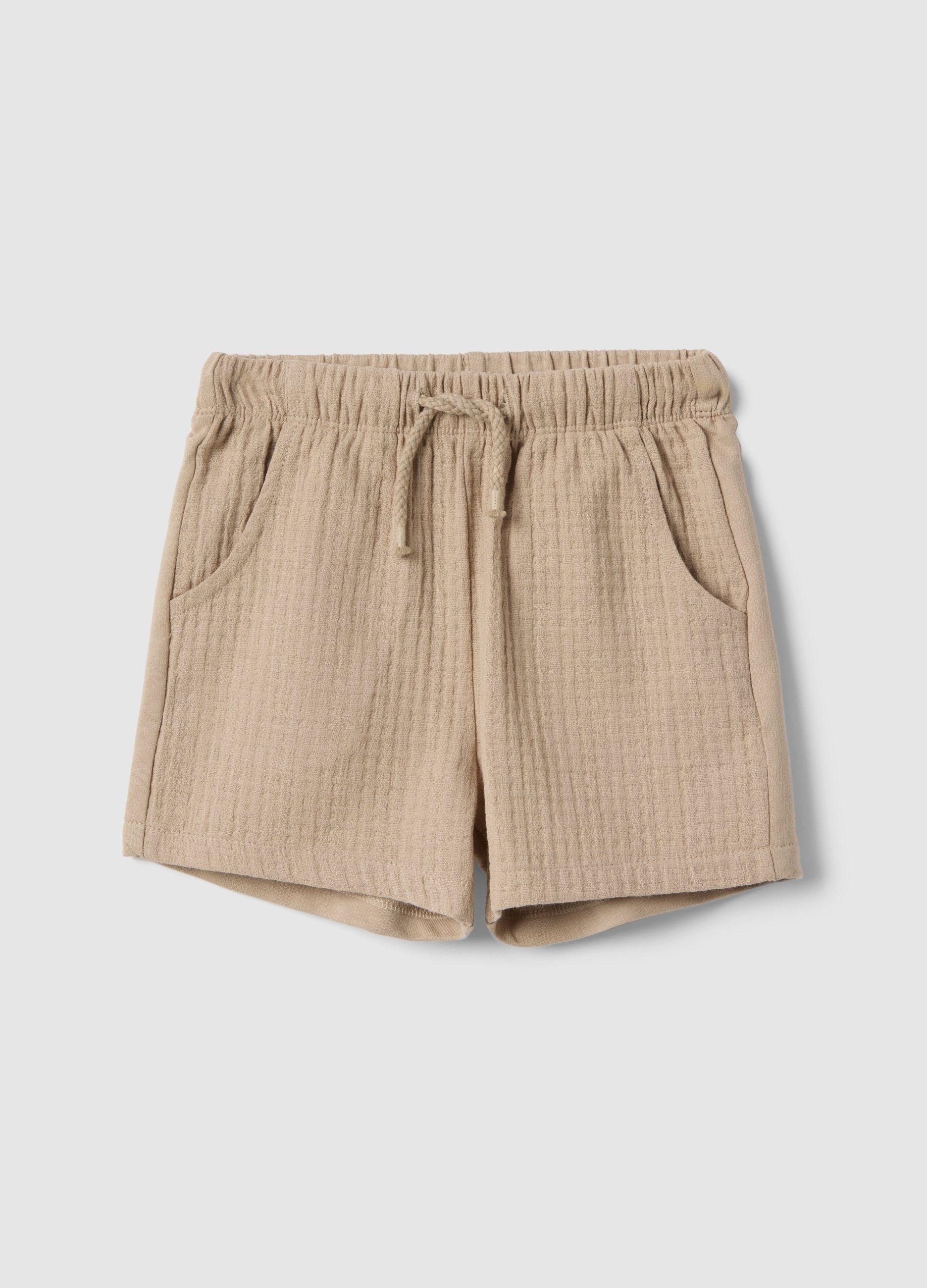 Shorts In Puro Cotone Grigio Da Bimbo Regular Fit