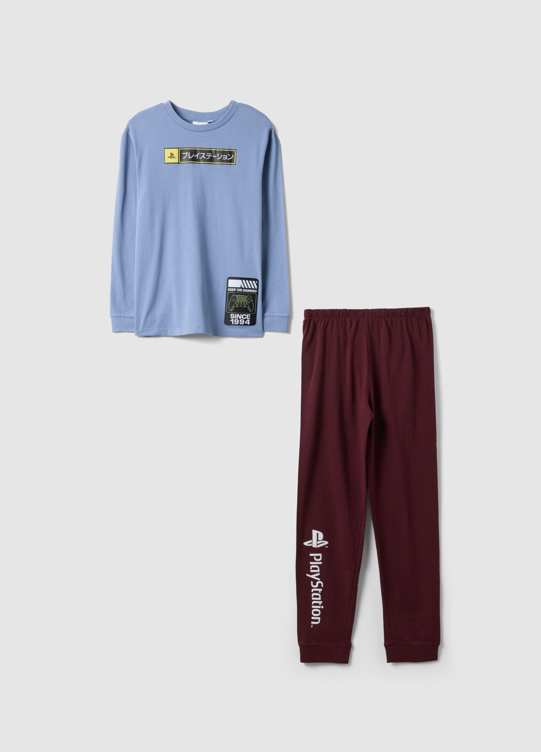 Pigiama In Puro Cotone Multicolor Da Ragazzo Con Stampe Playstation