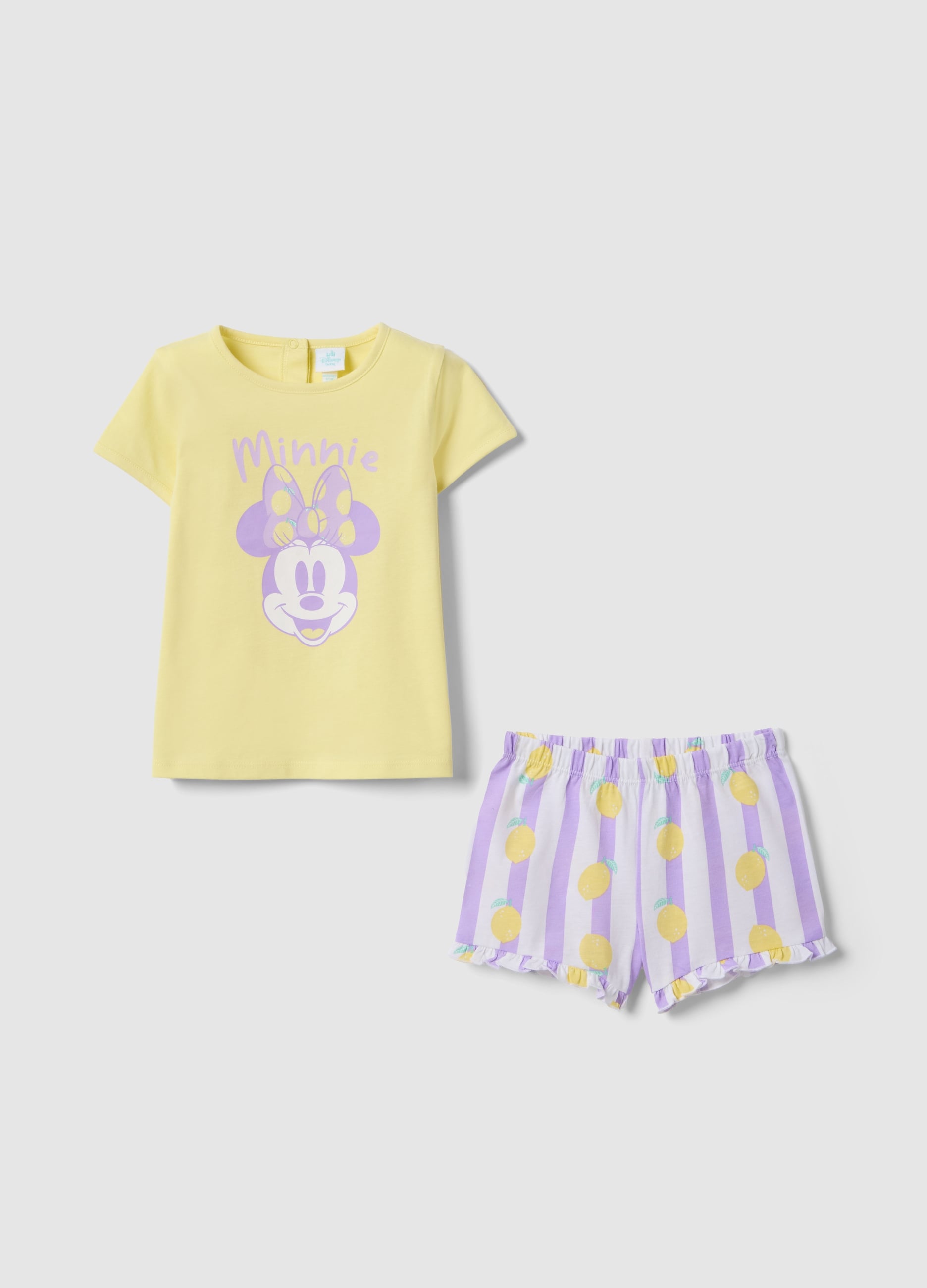 Pigiama In Puro Cotone Multicolor Da Neonata Regular Fit Con Minnie