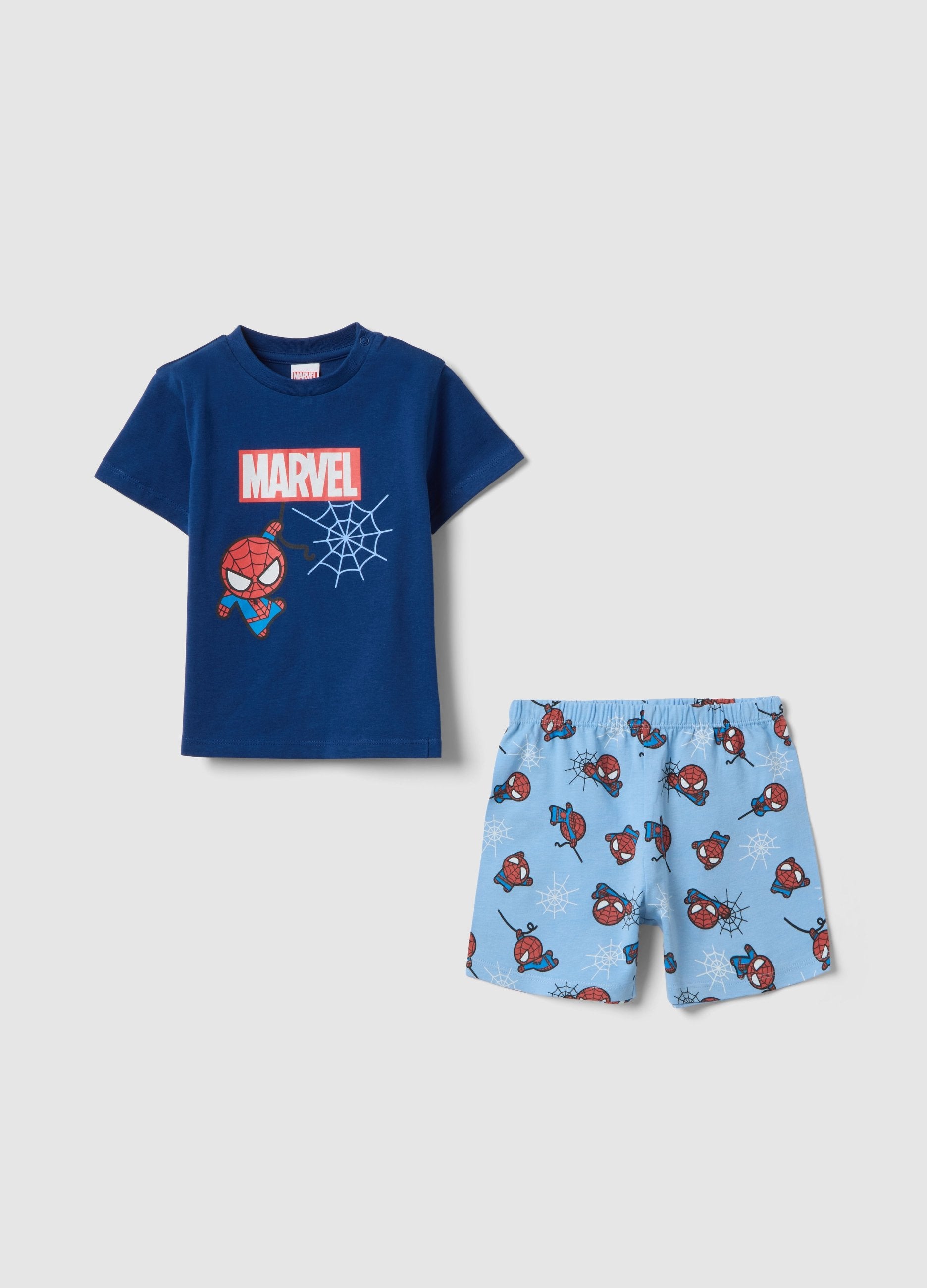 Pigiama In Puro Cotone Multicolor Da Neonato Regular Fit Con Spider-man