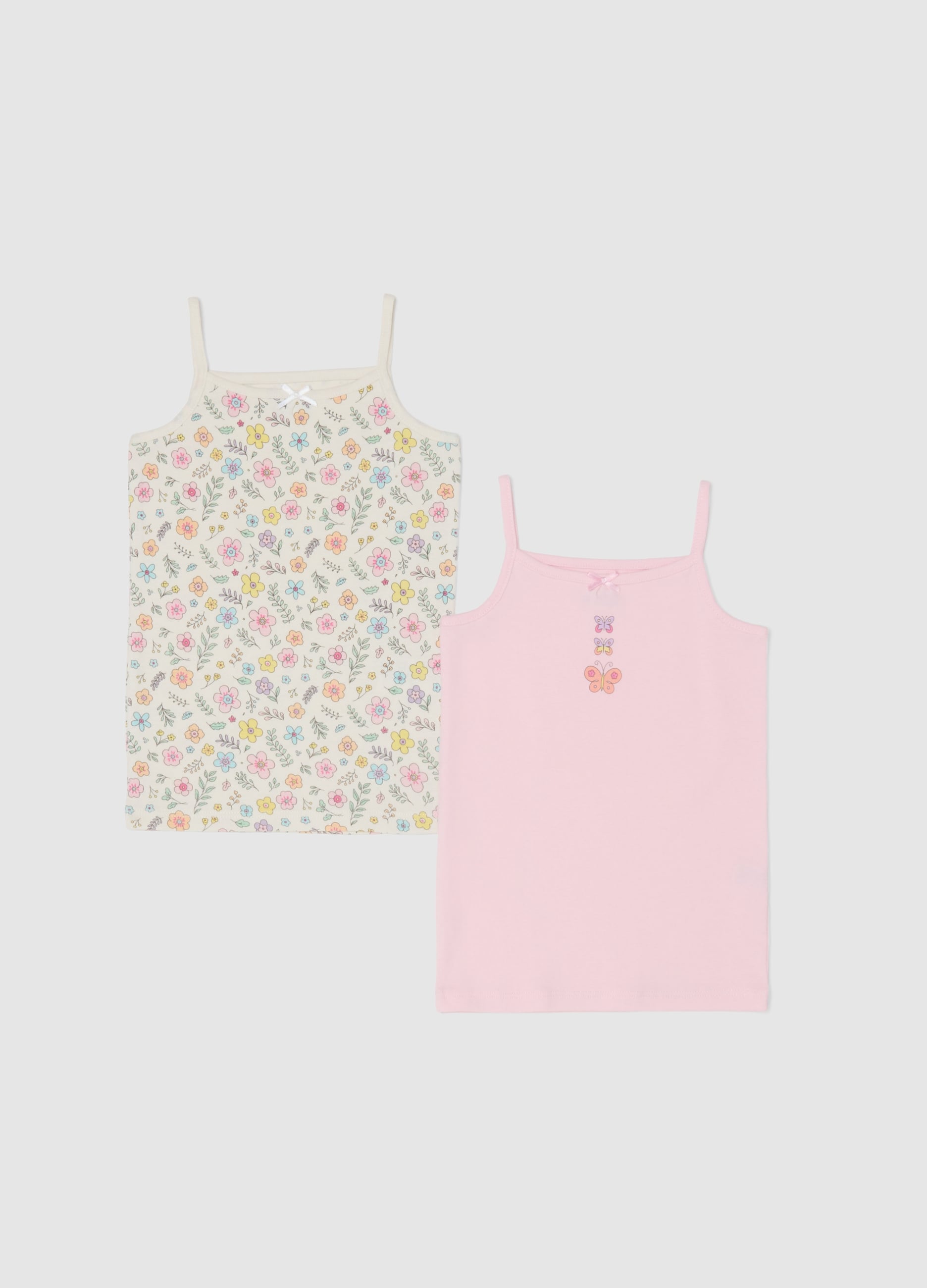 Bipack Vestine In Puro Cotone Multicolor Da Neonata Con Fiori