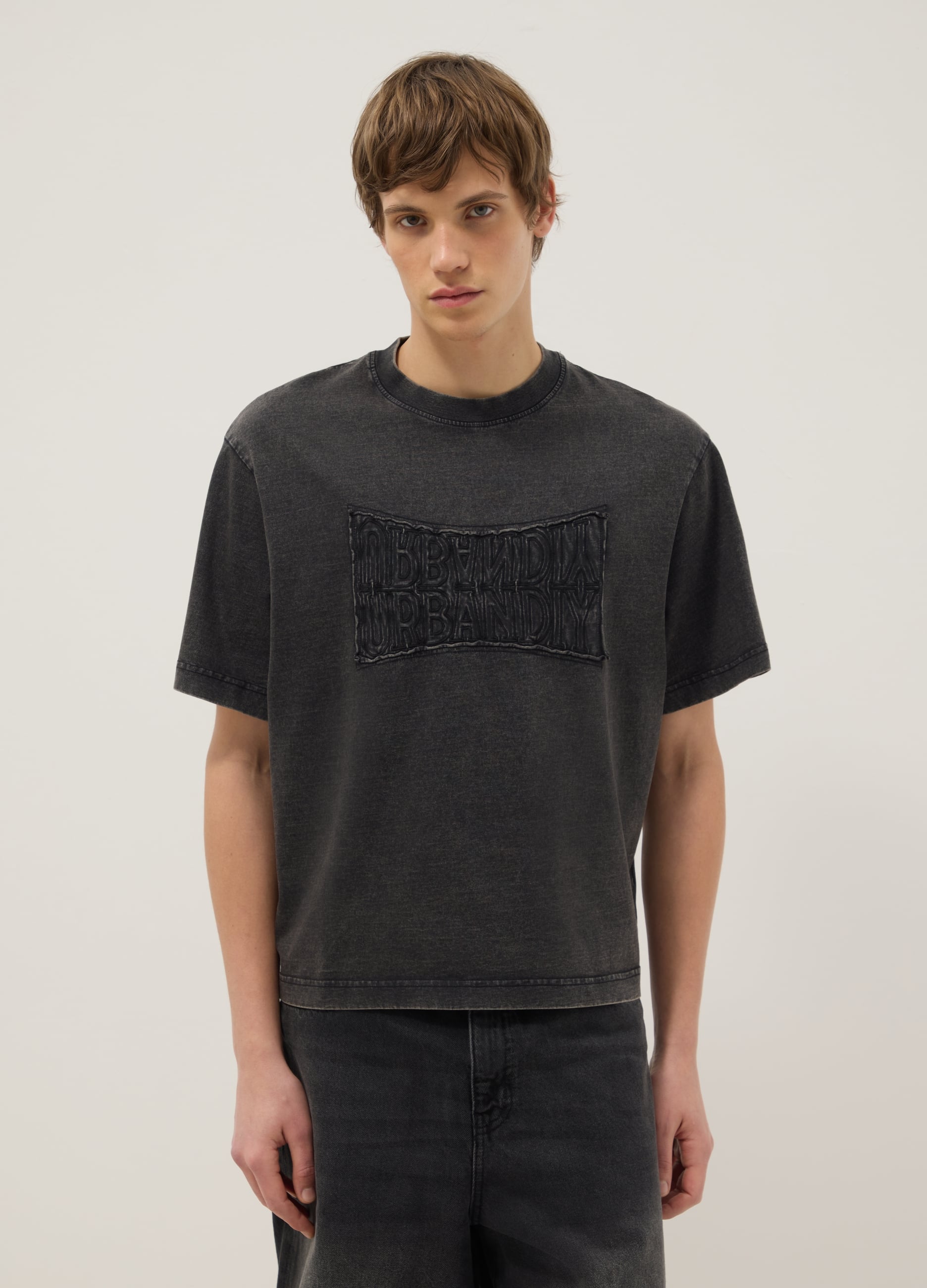 Maglia In Puro Cotone Nera Regular Fit