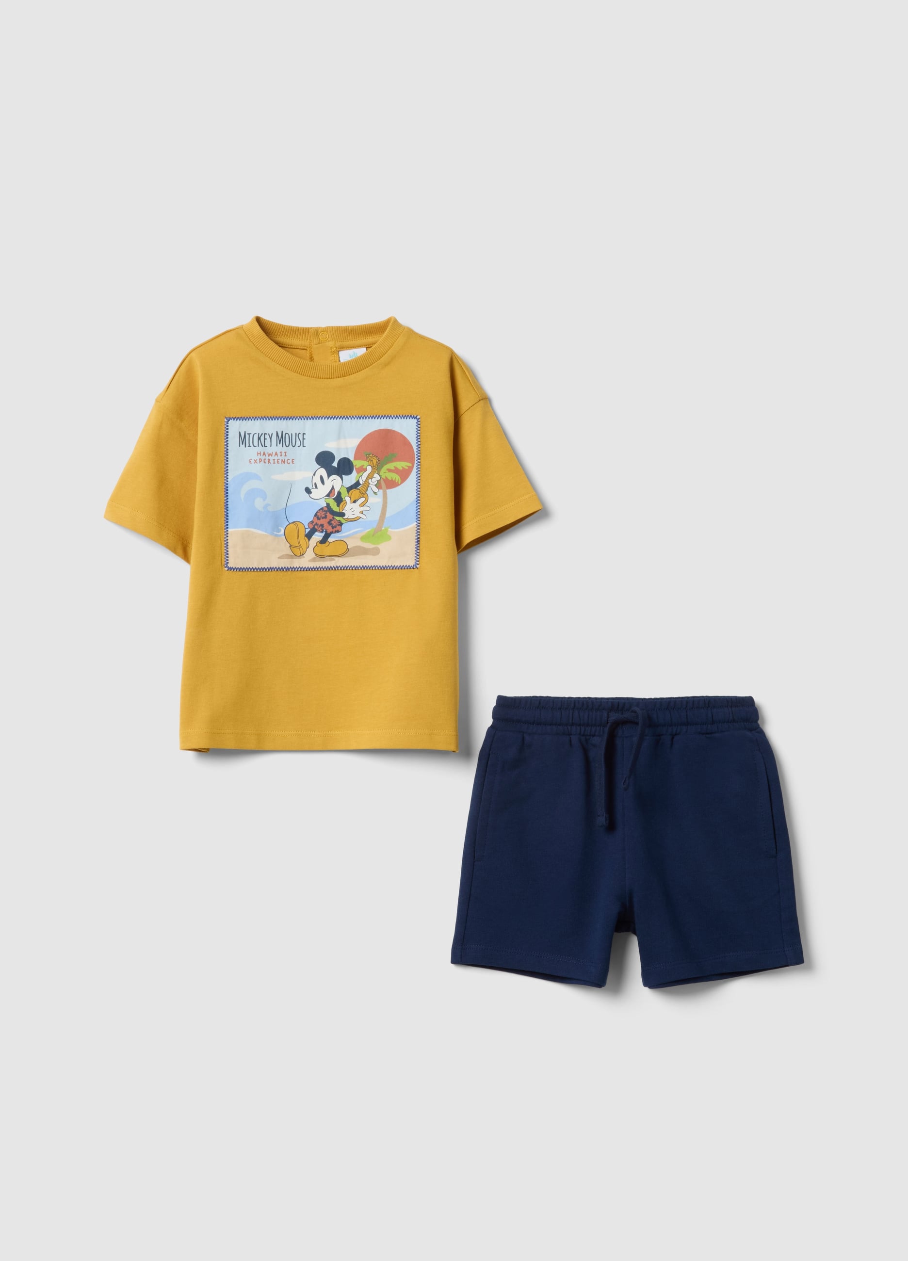 Set Maglia Pantaloncino In Puro Cotone Multicolor Da Bimbo Disney