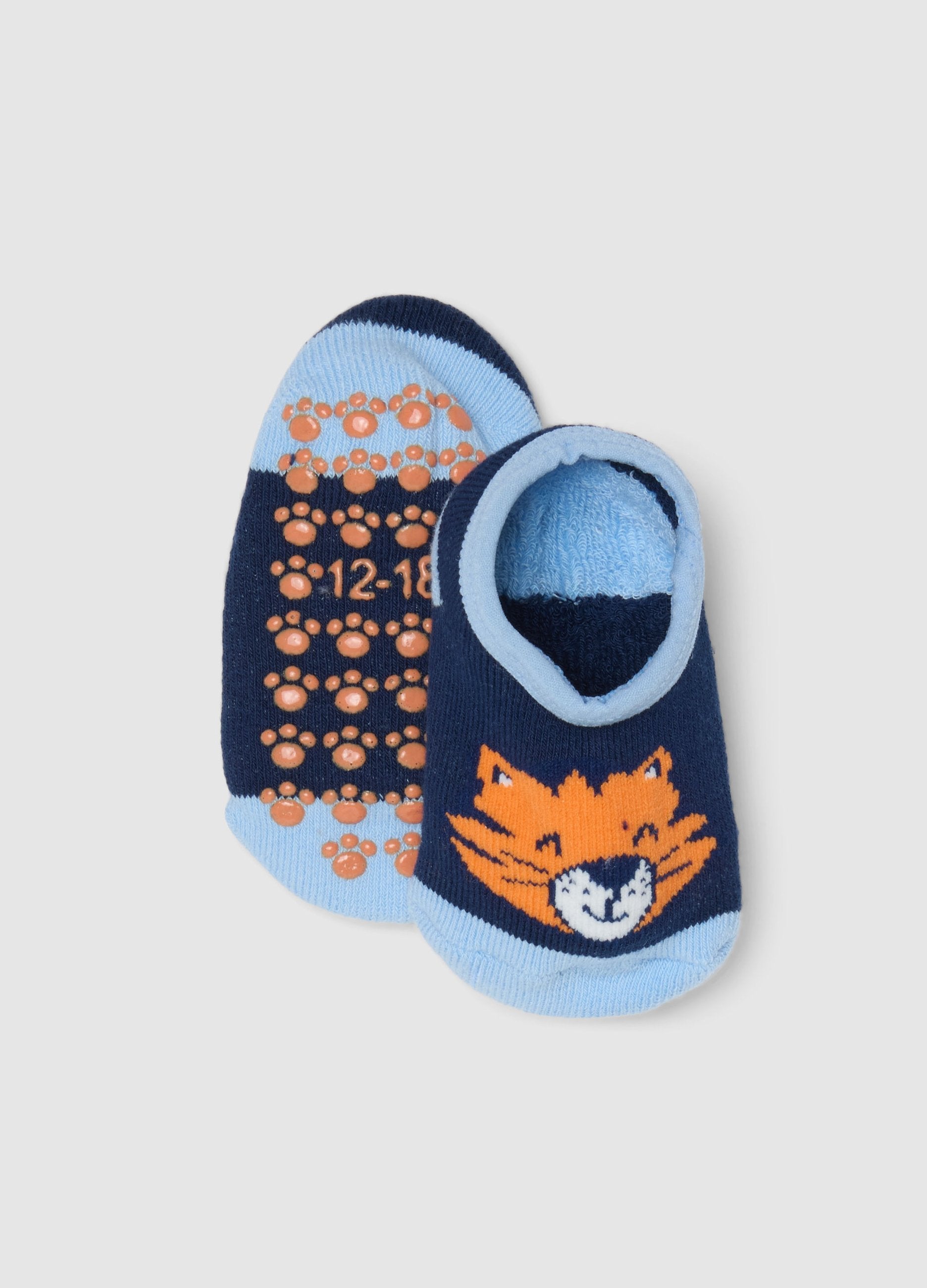 Calze Antiscivolo In Misto Cotone Multicolor Da Neonato Con Tigre