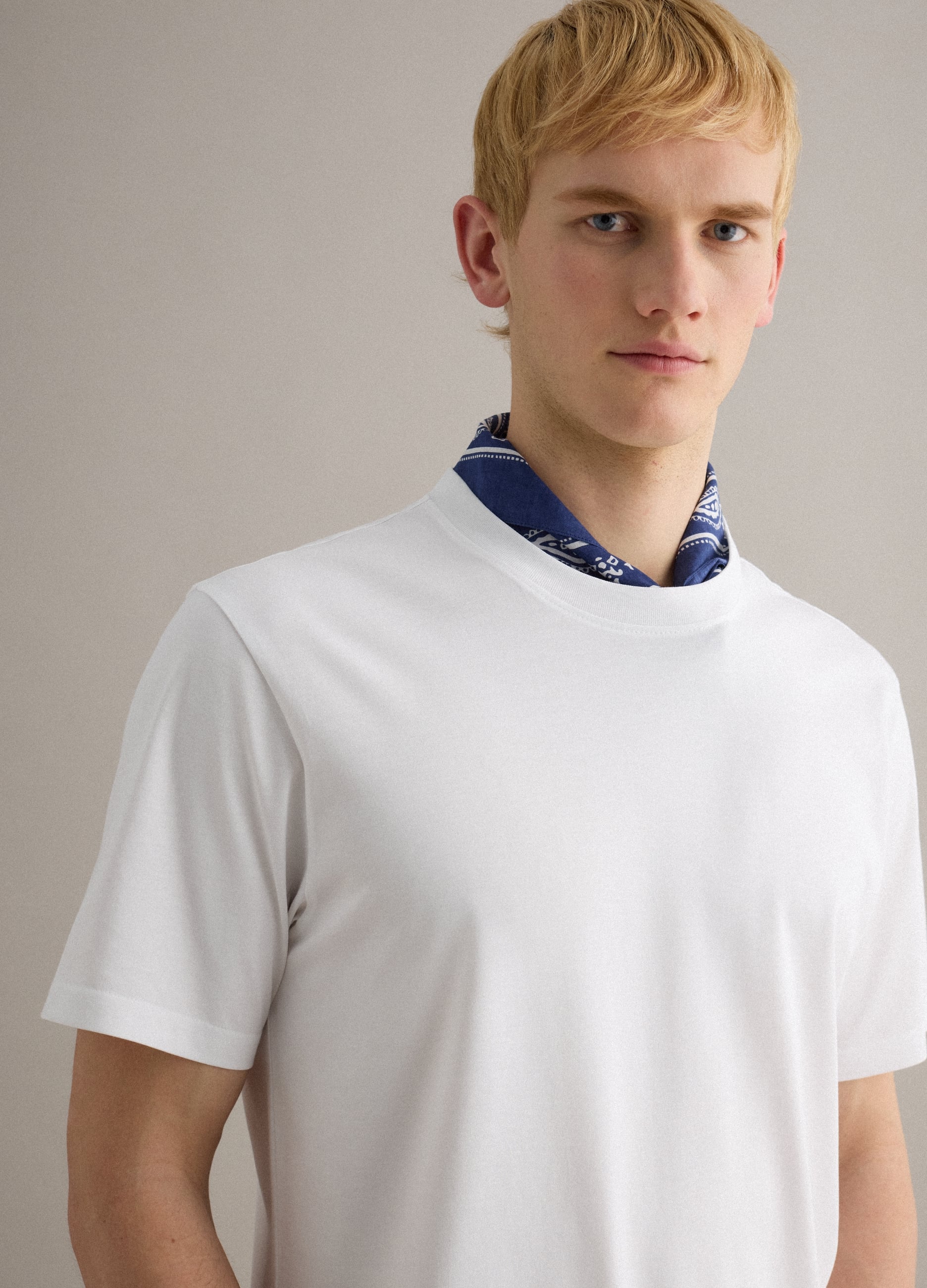 T-shirt Bianca Relaxed Fit In Puro Cotone Supima