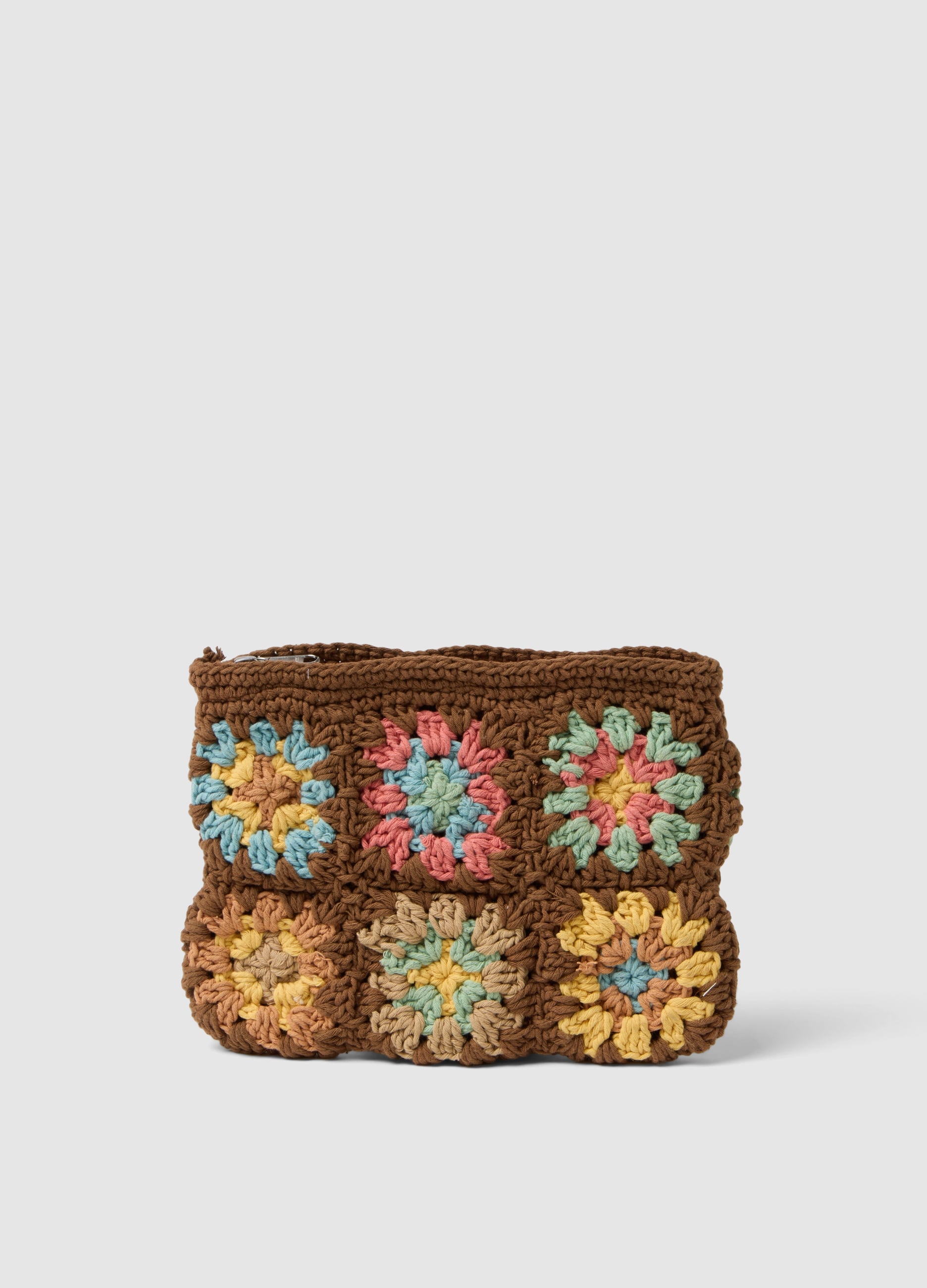 Pochette In Misto Cotone Multicolor Con Crochet