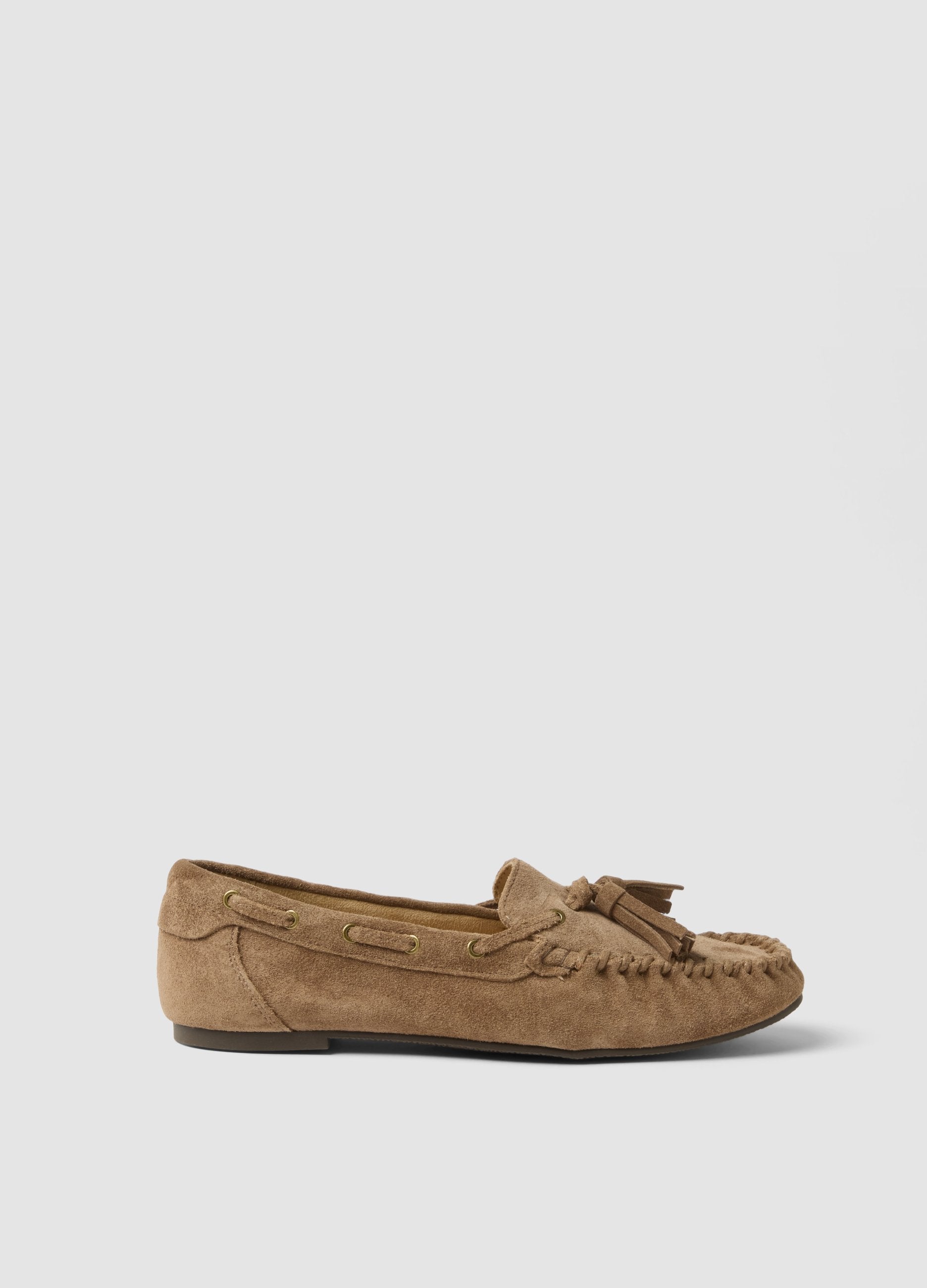 Mocassini Comodi In Vera Pelle Marrone