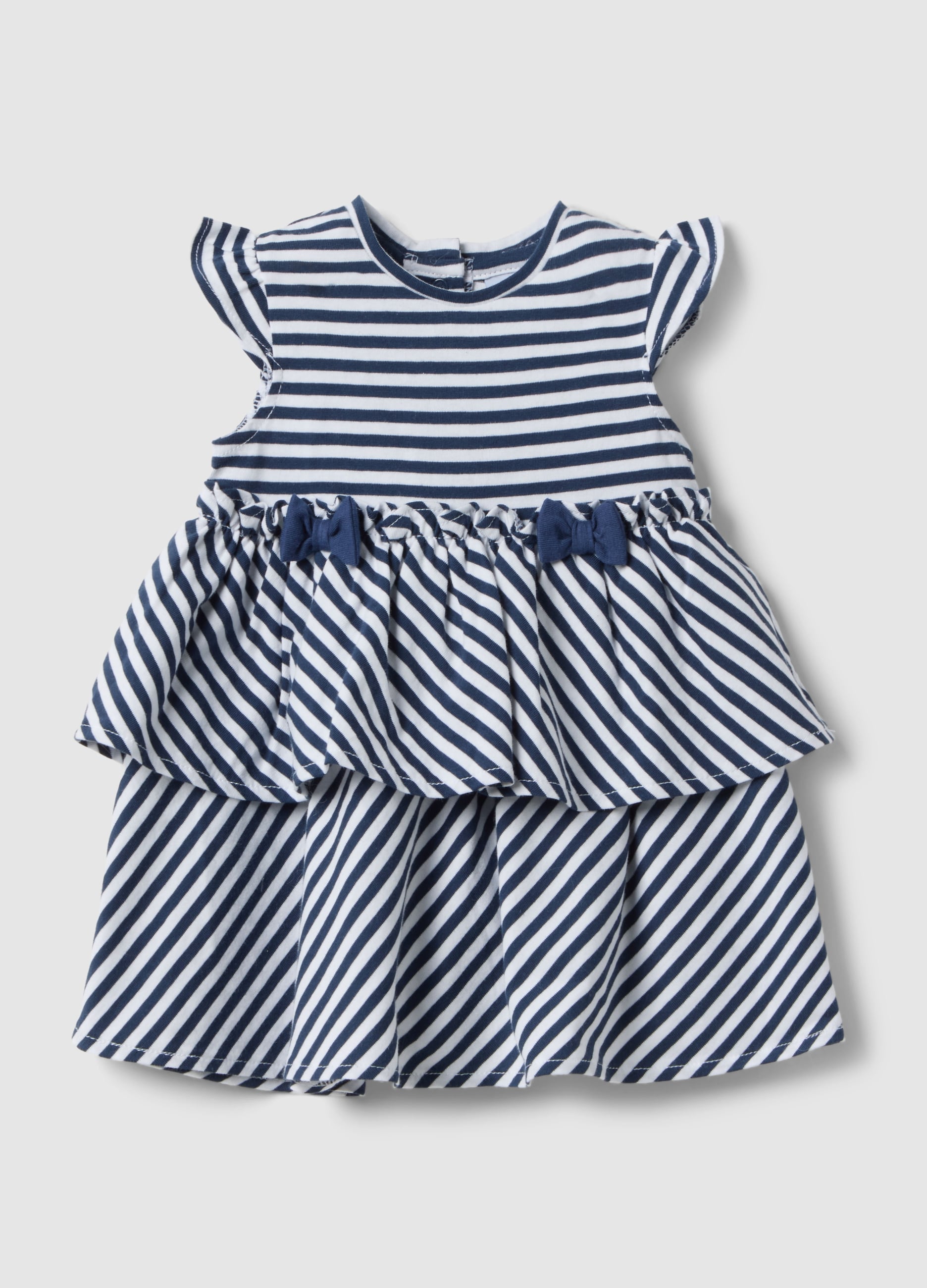Pagliaccetto In Puro Cotone A Righe Multicolor Da Neonata Regular Fit