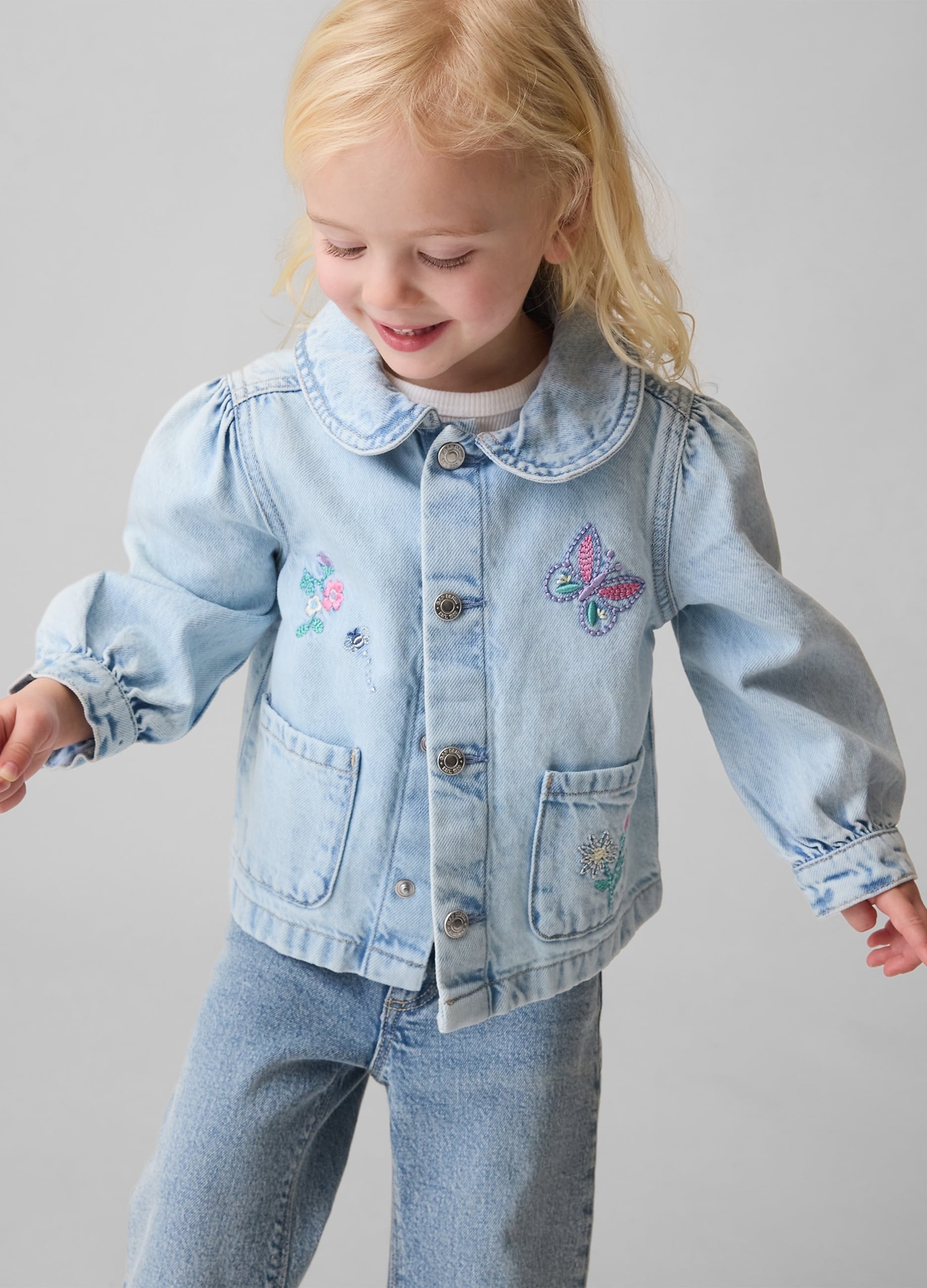 Giacca In Denim Con Ricami