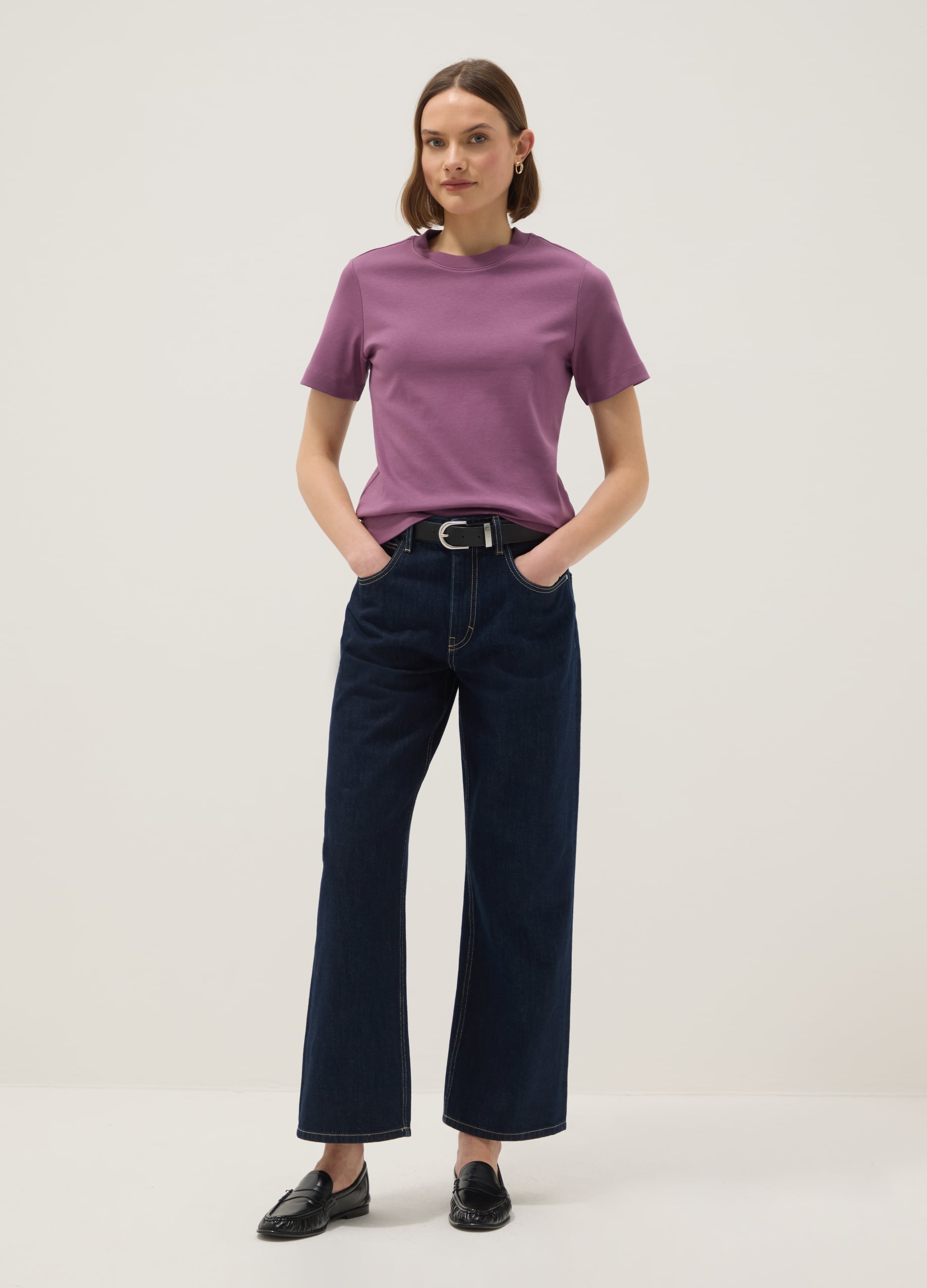 T-shirt The Iconic Tee Viola In Puro Cotone Relaxed Fit