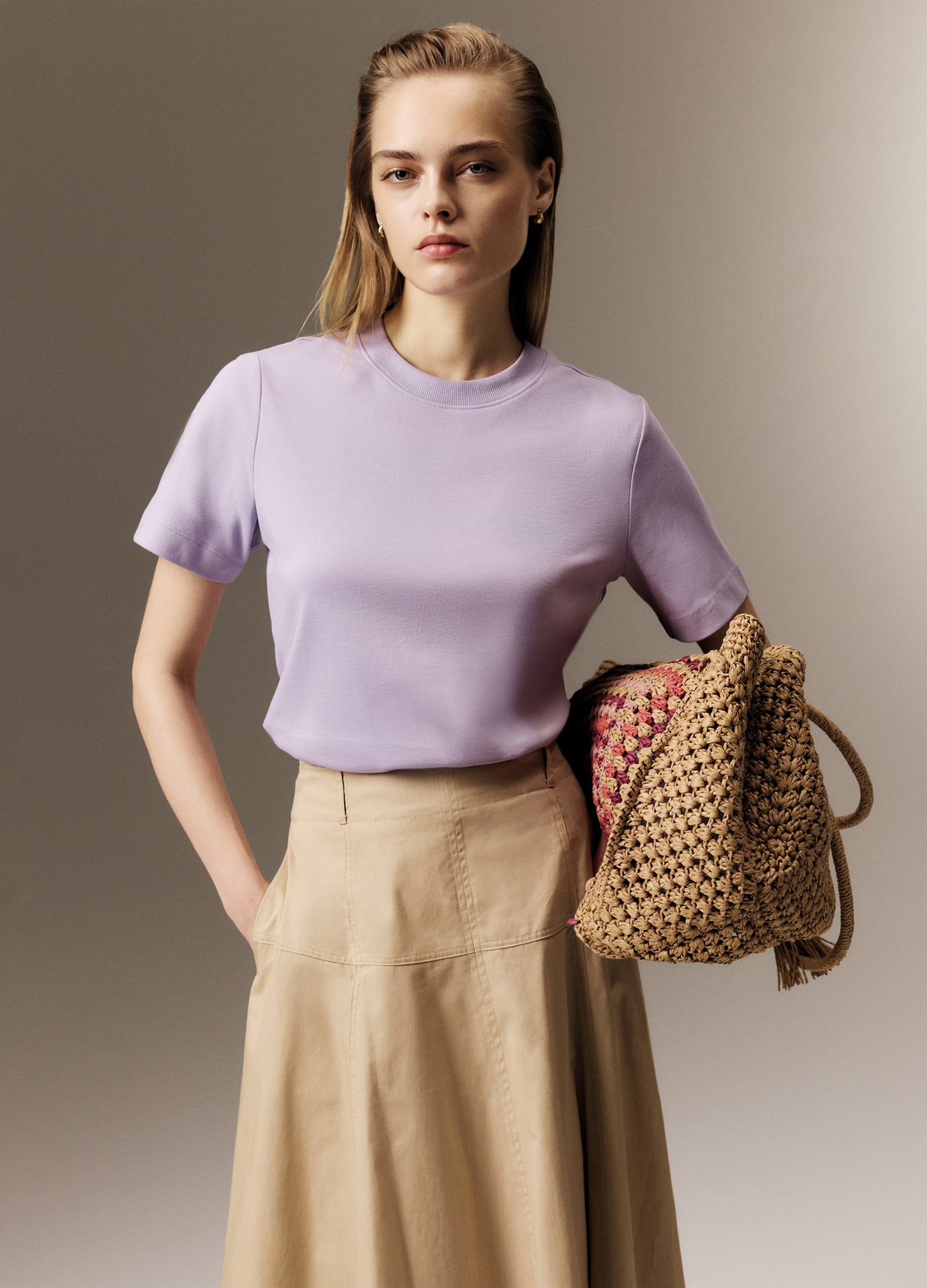 T-shirt The Iconic Tee Viola In Puro Cotone Relaxed Fit