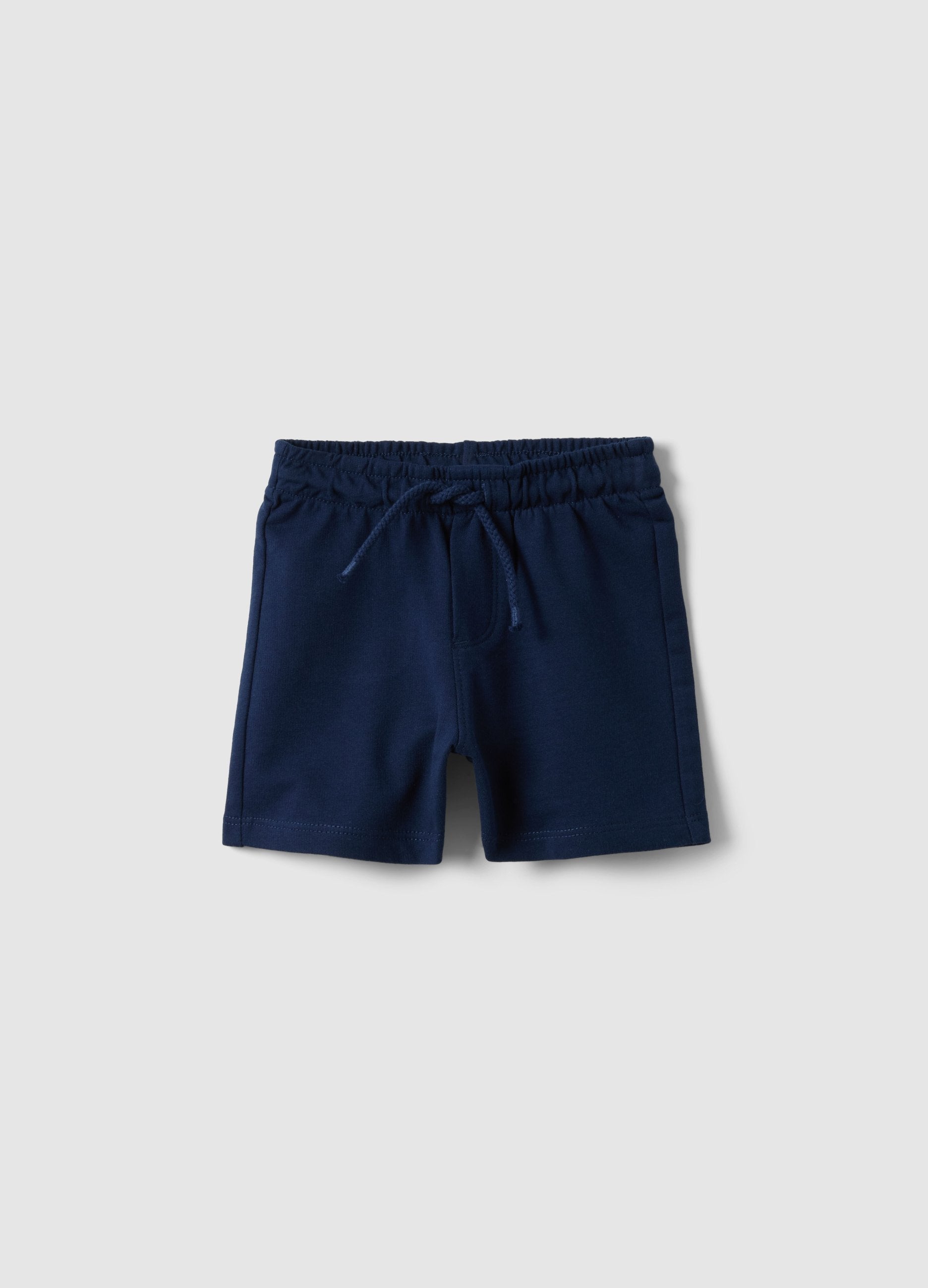 Pantaloncini In Puro Cotone Blu Da Bimbo Regular Fit