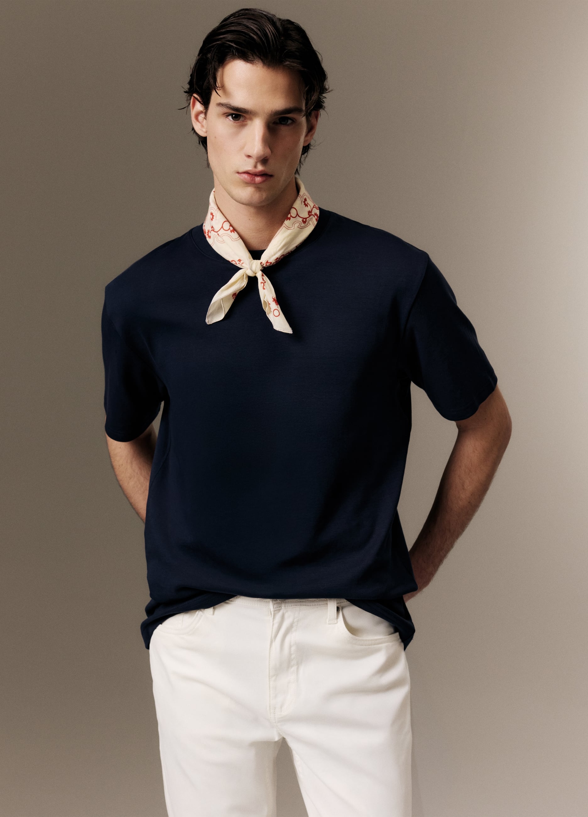 T-shirt The Iconic Tee Blu Scuro In Puro Cotone Relaxed Fit
